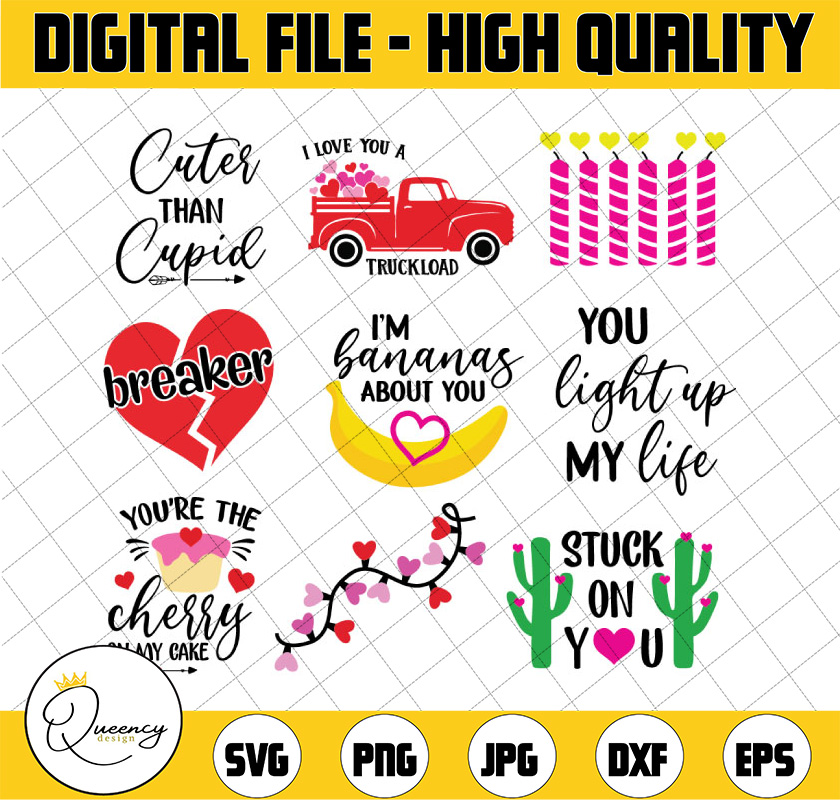 Valentine SVG Bundle, 8 Designs, SVG Files For Cricut And Si | Inspire ...