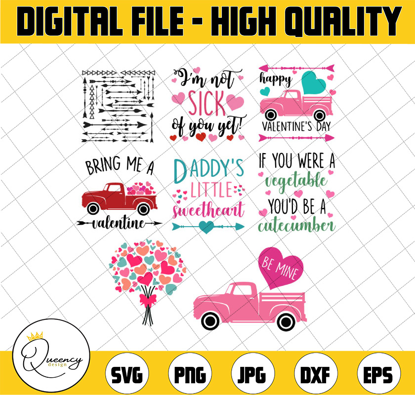 Valentine's Day SVG Bundle - Cricut Cut File Silhouette SVG | Inspire ...