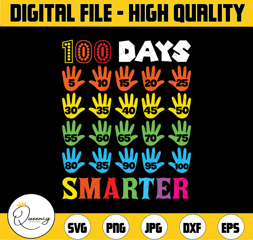 100 Days Smarter Svg, 100th Day Of School Shirt Svg, Teacher | Inspire ...