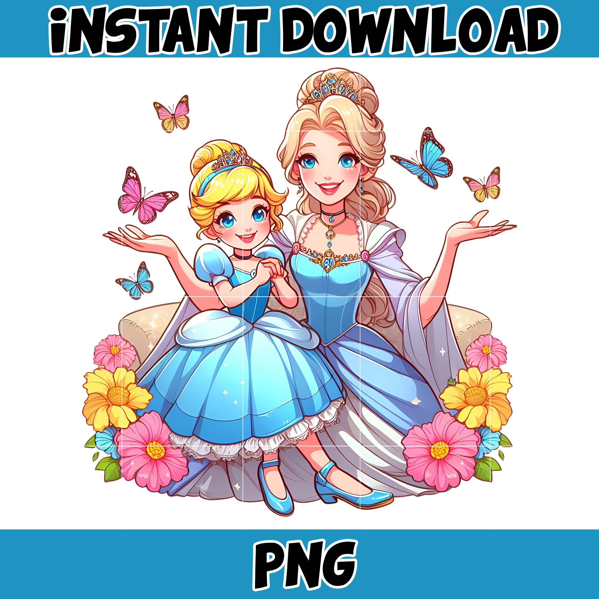 Mom And Daughter Princess Png, Cinderella Png, Cartoon Mothe | Inspire ...