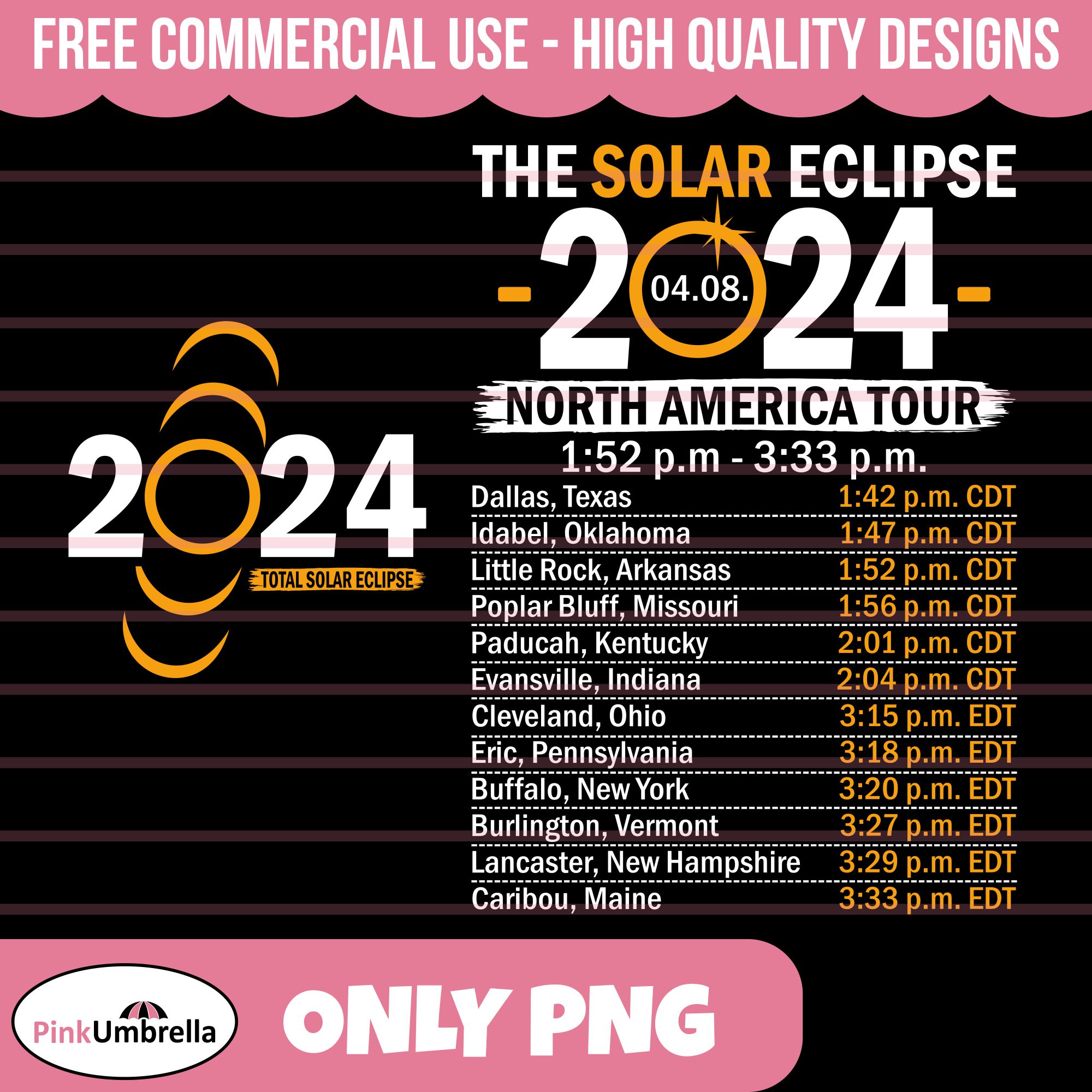 Total Solar Eclipse 2024 Png, April 8th 2024 Png, Eclipse Ev | Inspire ...