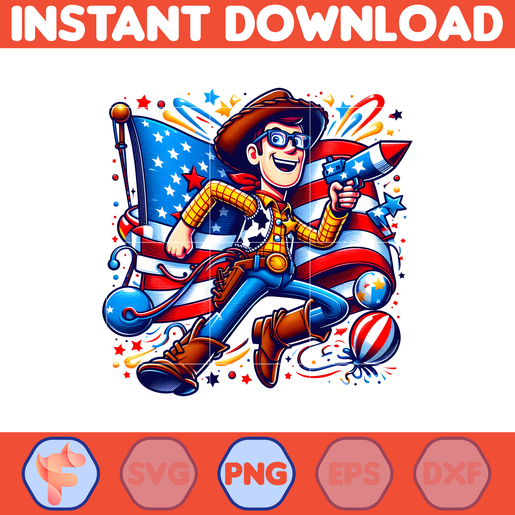 Toy Story 4Th Of July Png Funny - Iu 1716304661 1 