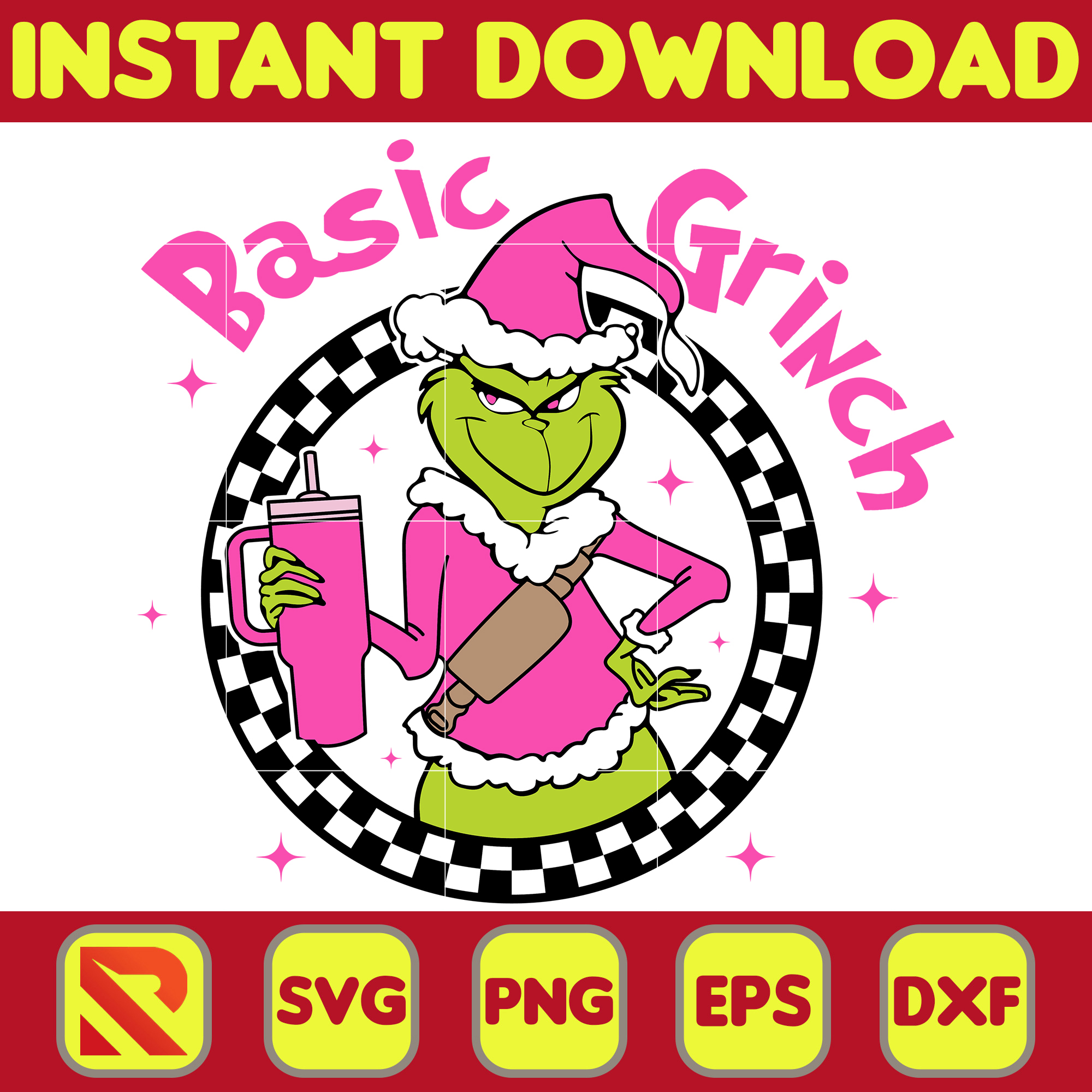 Retro Pink Grinch Svg, Retro Christmas Svg, Grinch Svg, Grin - Inspire