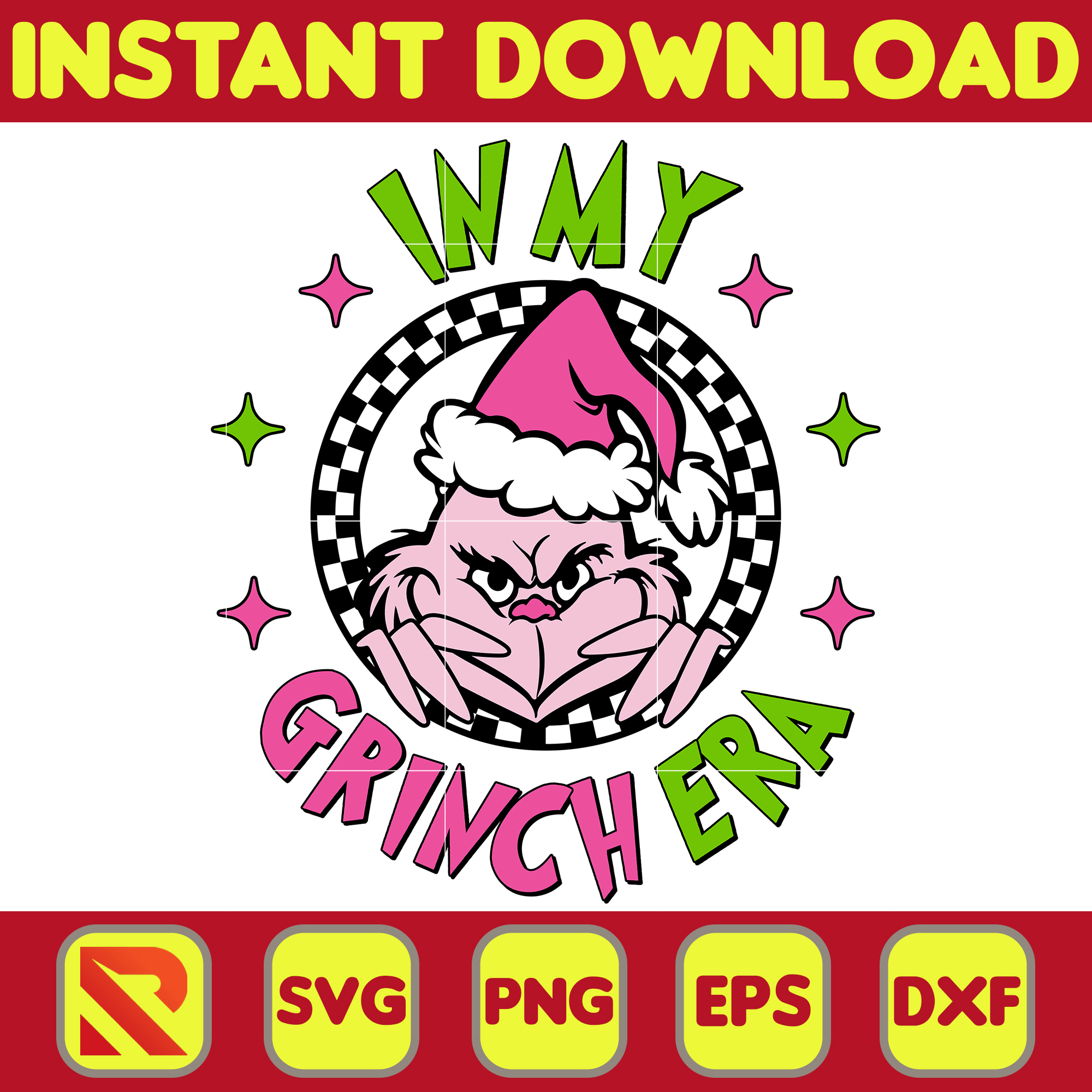 Retro Pink Grinch Svg, Retro Christmas Svg, Grinch Svg, Grin - Inspire