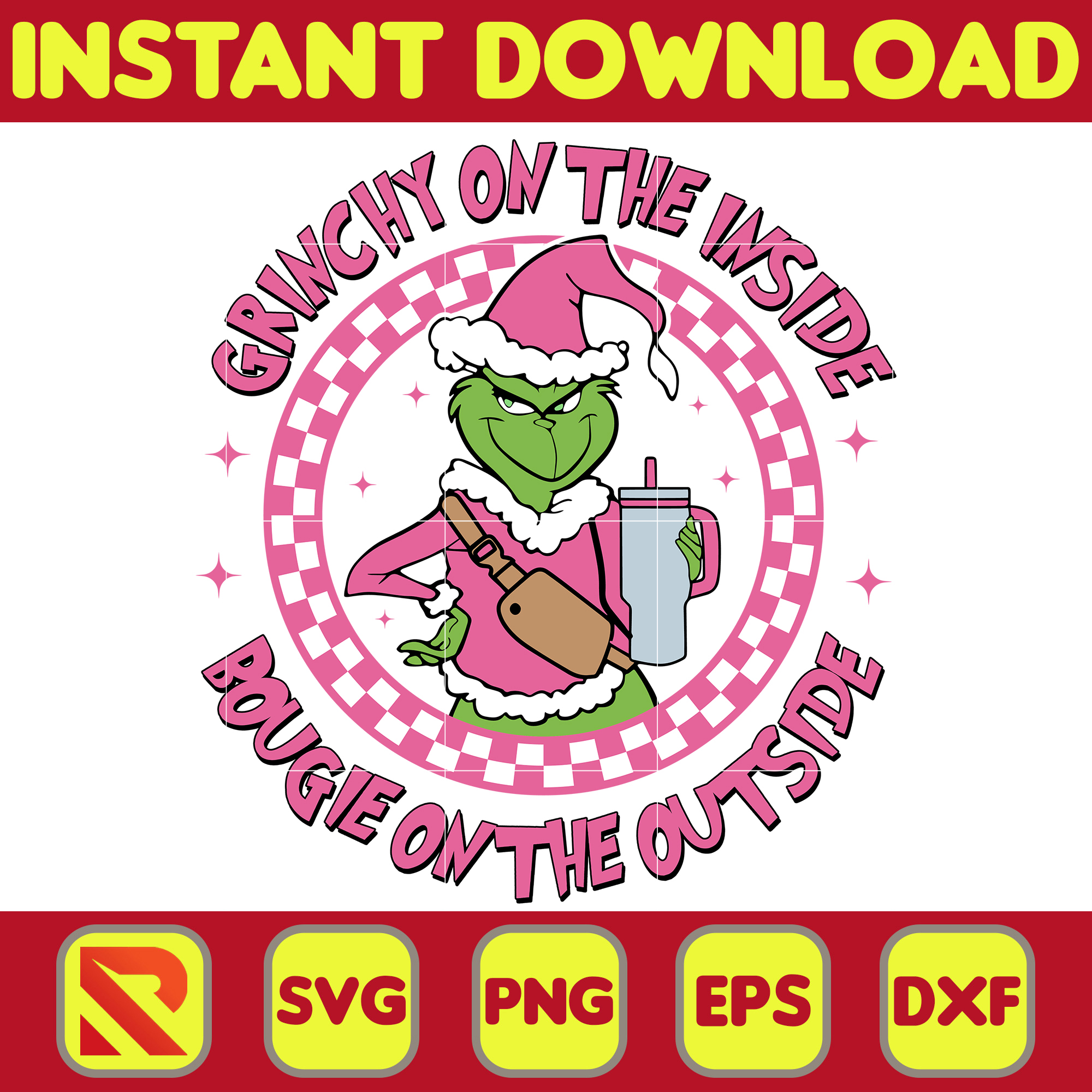 Retro Pink Grinch Svg, Retro Christmas Svg, Grinch Svg, Grin - Inspire