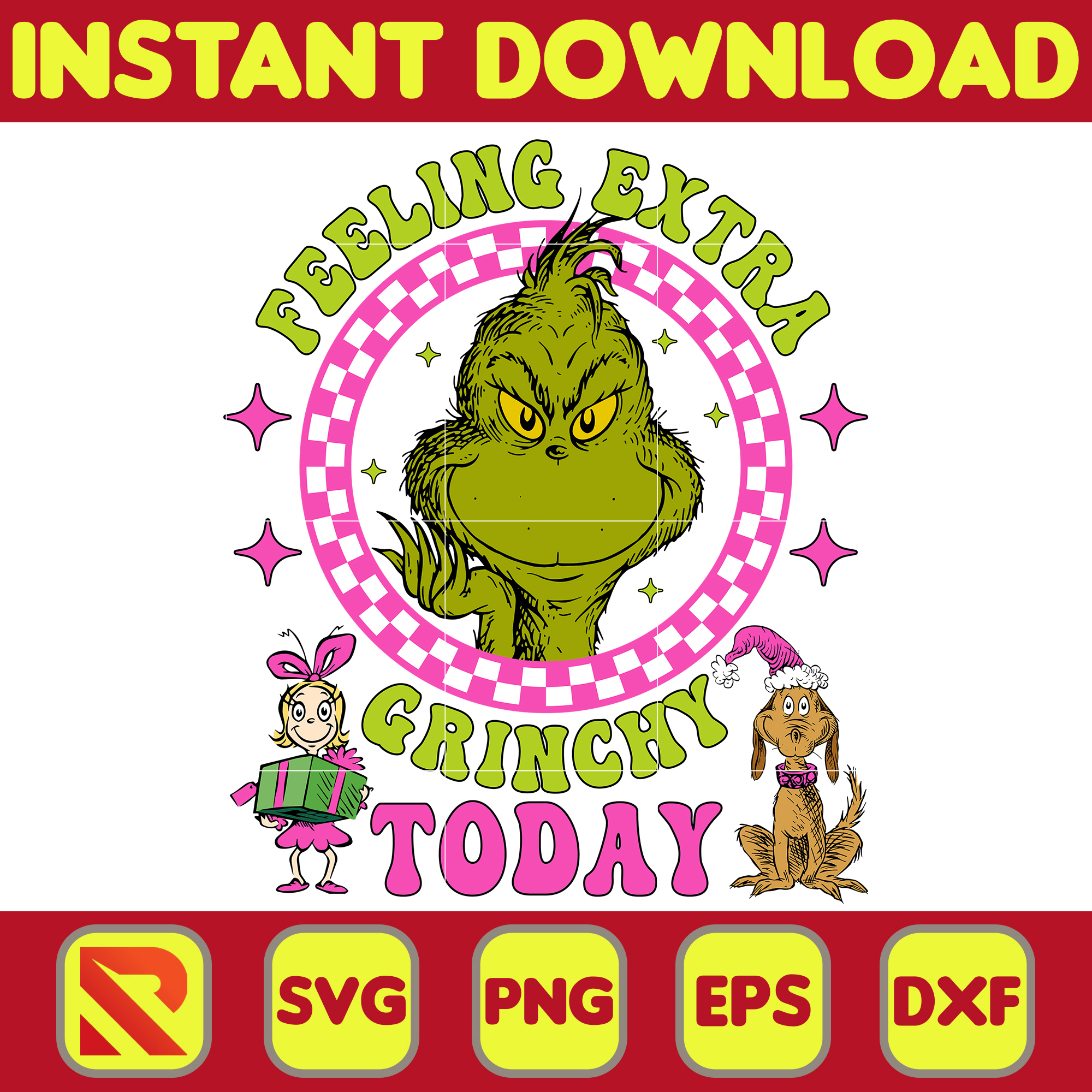 Retro Pink Grinch Svg, Retro Christmas Svg, Grinch Svg, Grin - Inspire