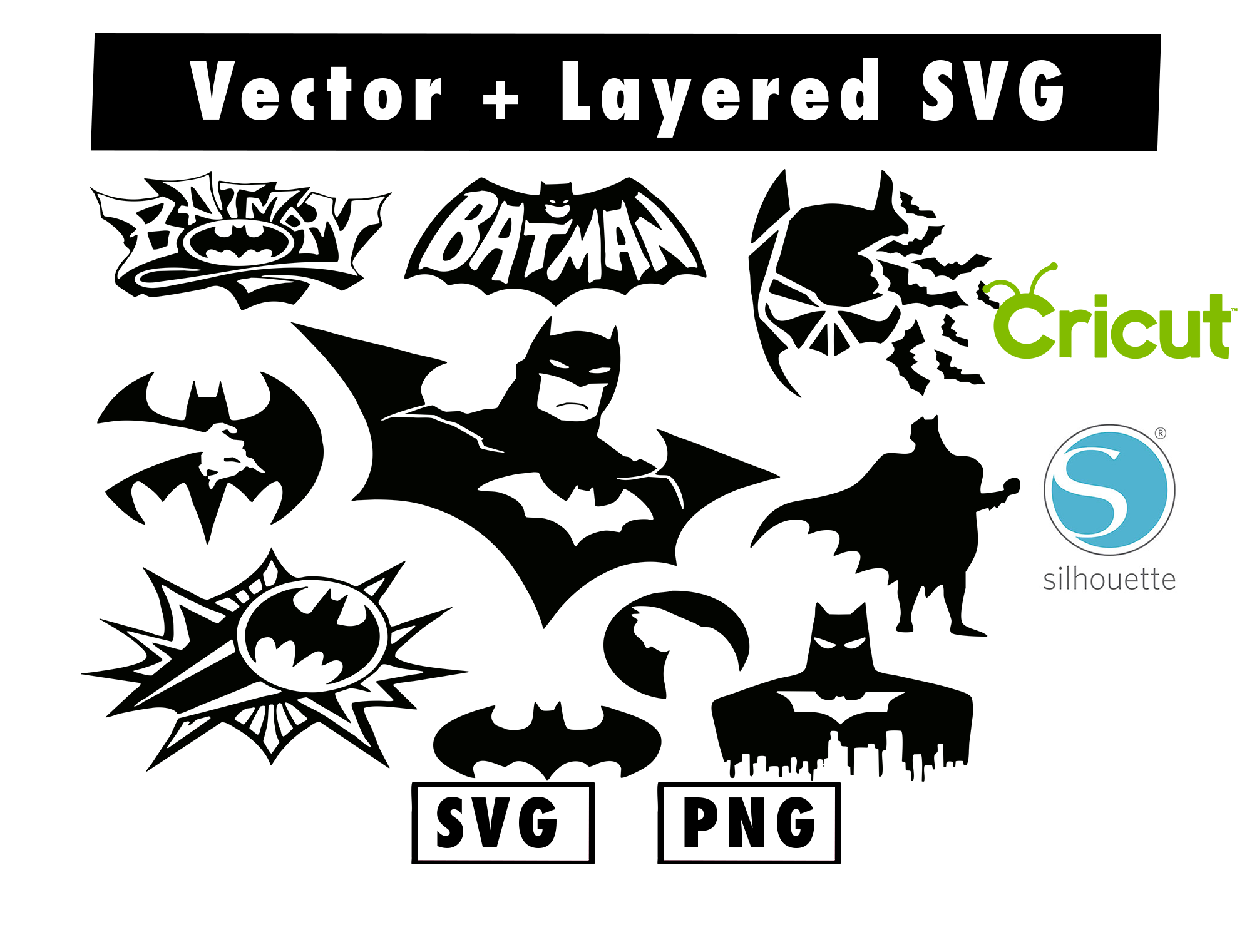 Batman stichers svg and png files for cricut machine , anime - Inspire ...