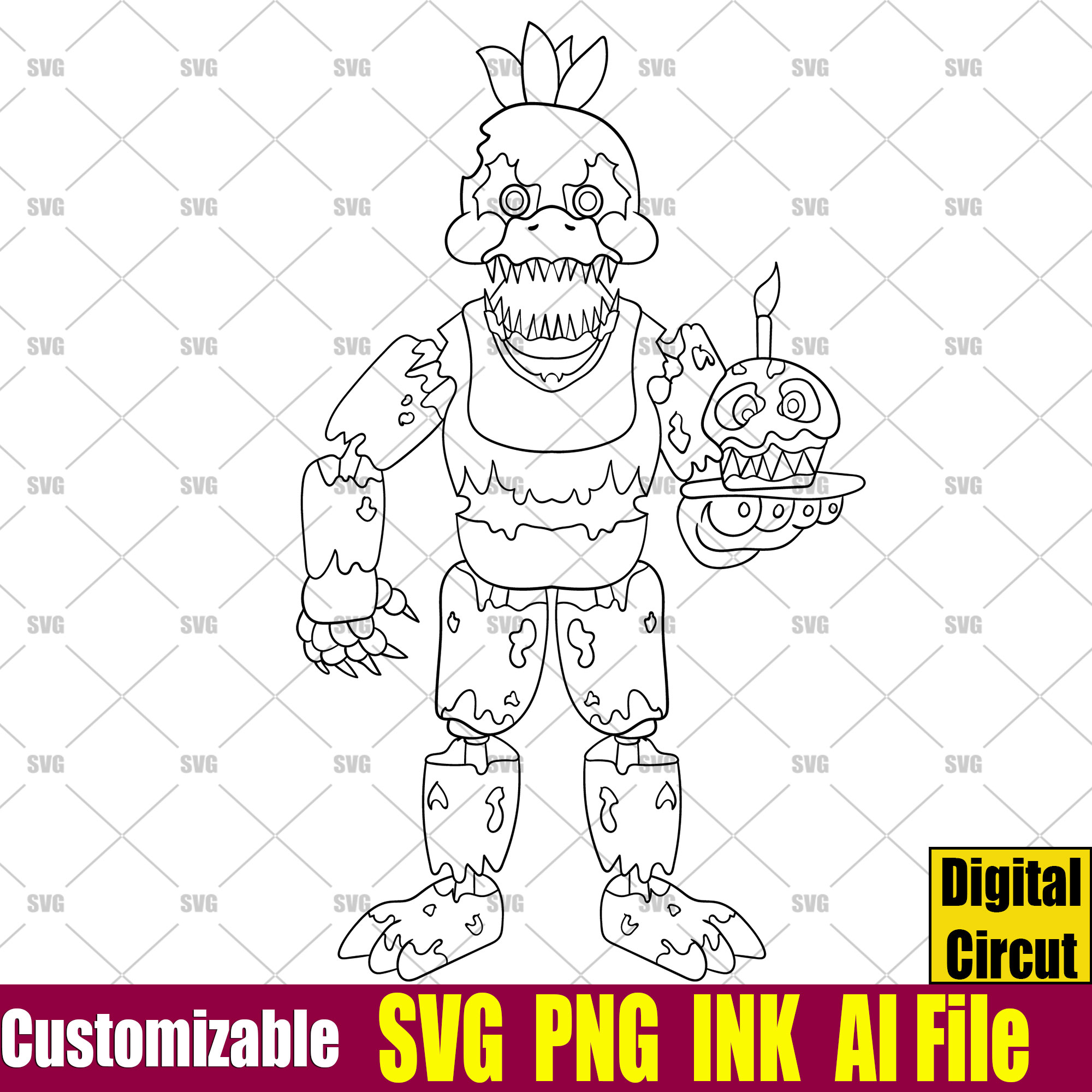 Fnaf 4 Coloring Pages - 1703537177 Nightmare Chica Five Nights At Freddys2