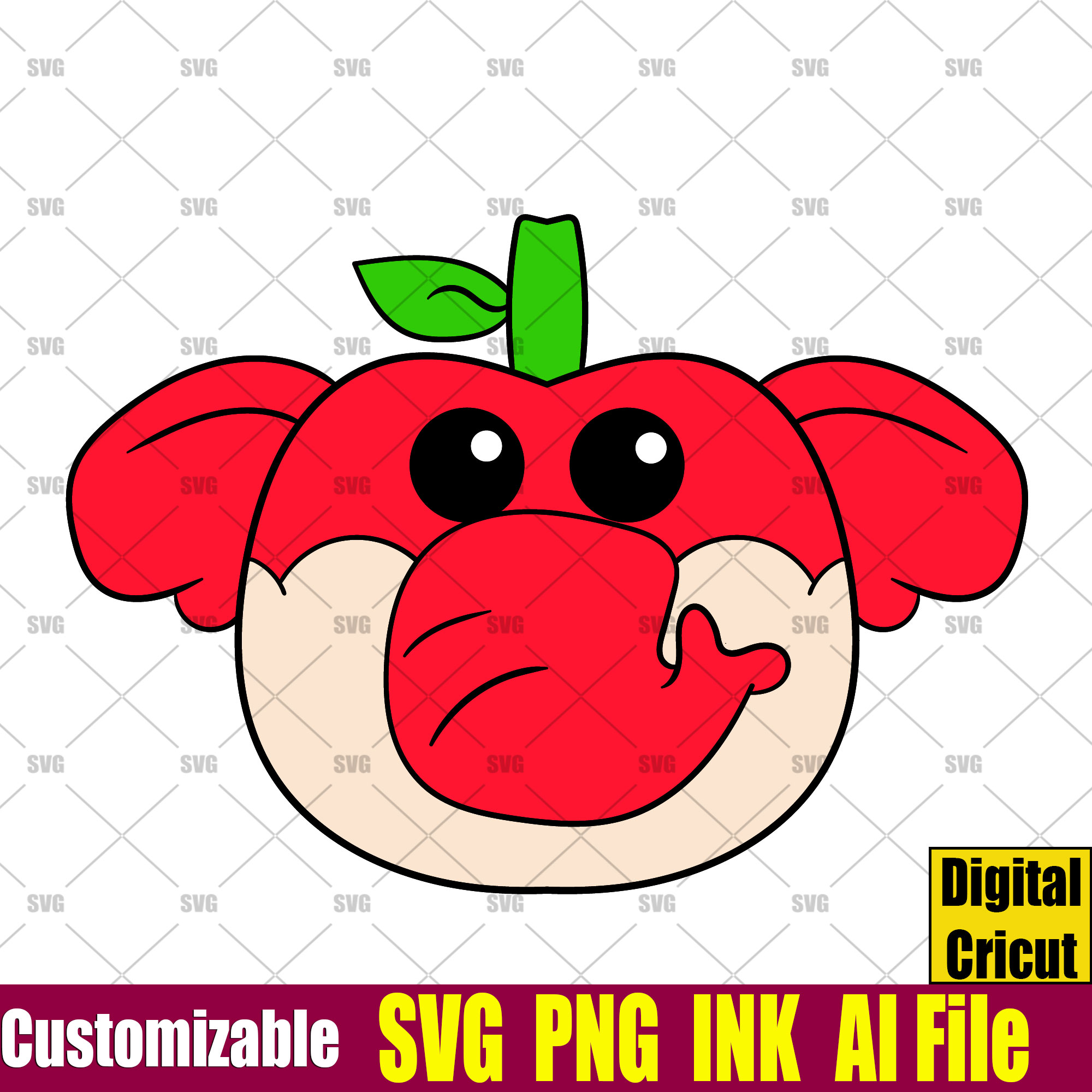 Customizable Elephant Fruit Super Mario Bros. Wonde SVG Vect Inspire Uplift