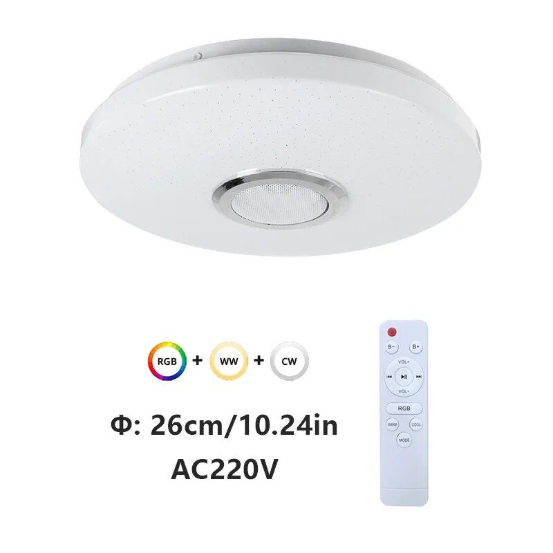 Smart RGB LED Ceiling Light with Bluetooth Speaker & Remote