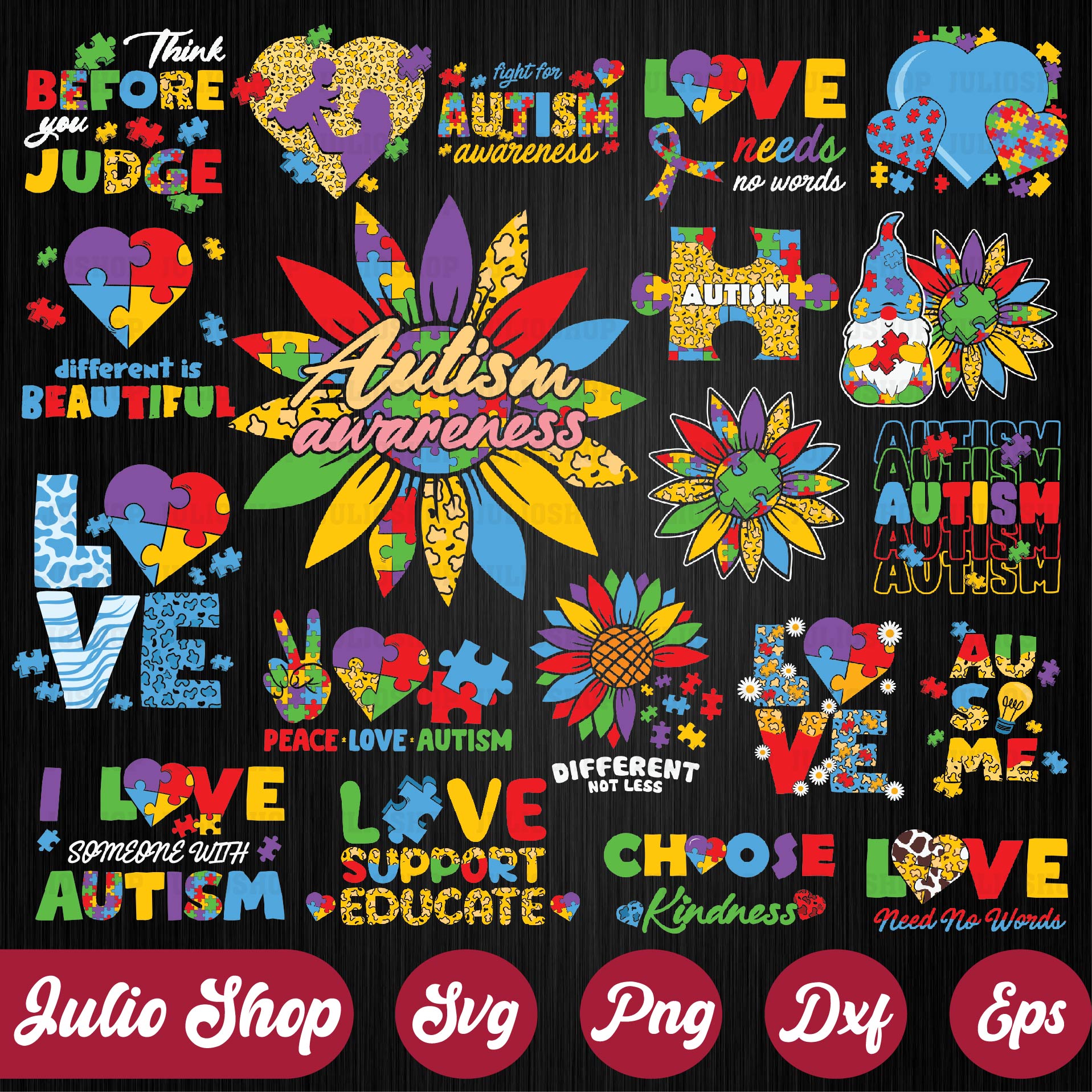 Autism Bundle Svg, Autism Svg, Autism Awareness Svg, Autism | Inspire ...