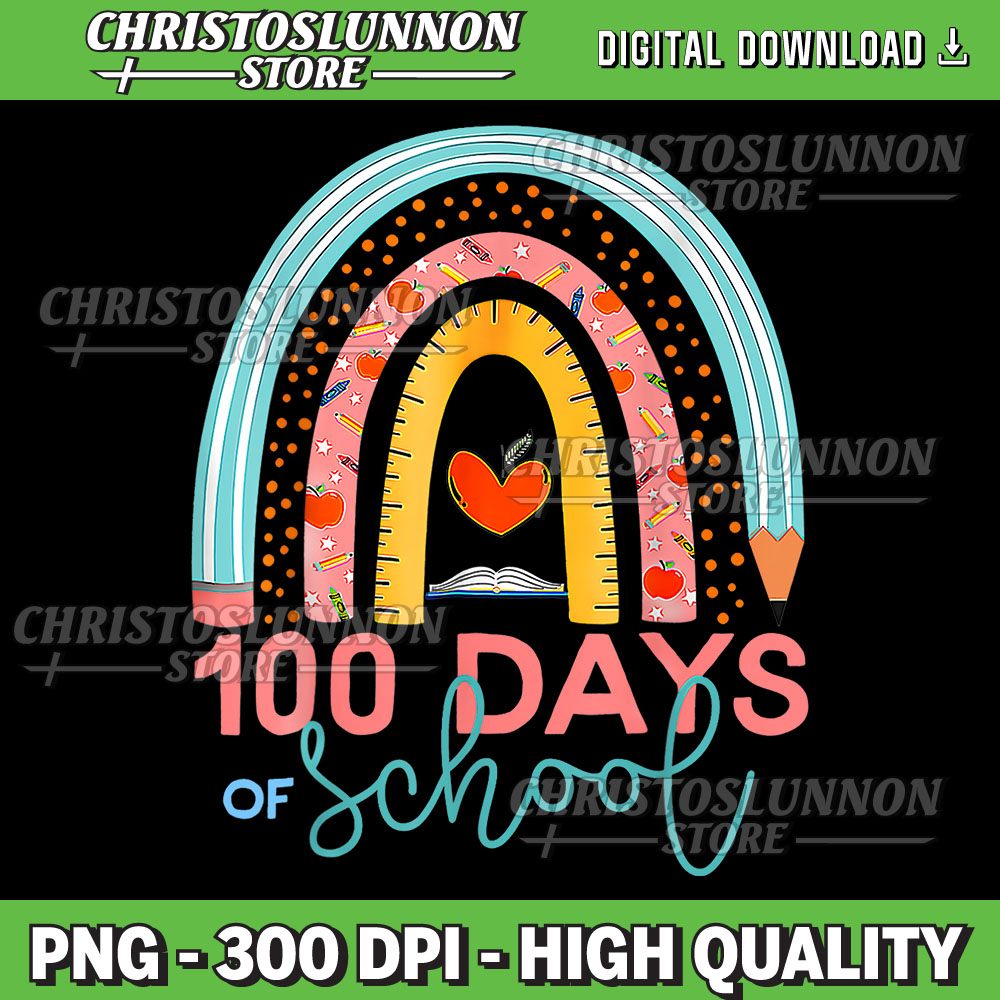 100th Day Of School Teacher Png, 100 Days Smarter Boho Rainb - Inspire ...