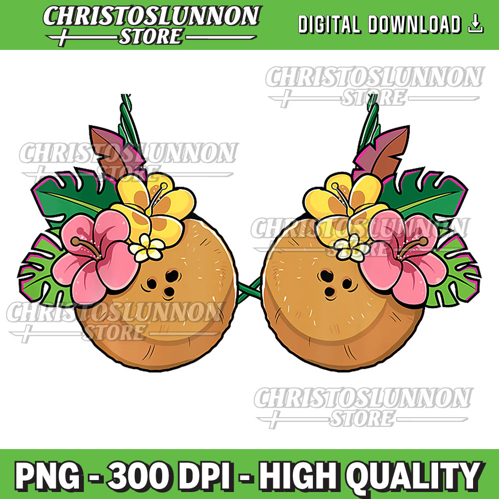 Coconut Bra Costume Hawaiian Tropical Luau Party Png, Summer | Inspire ...