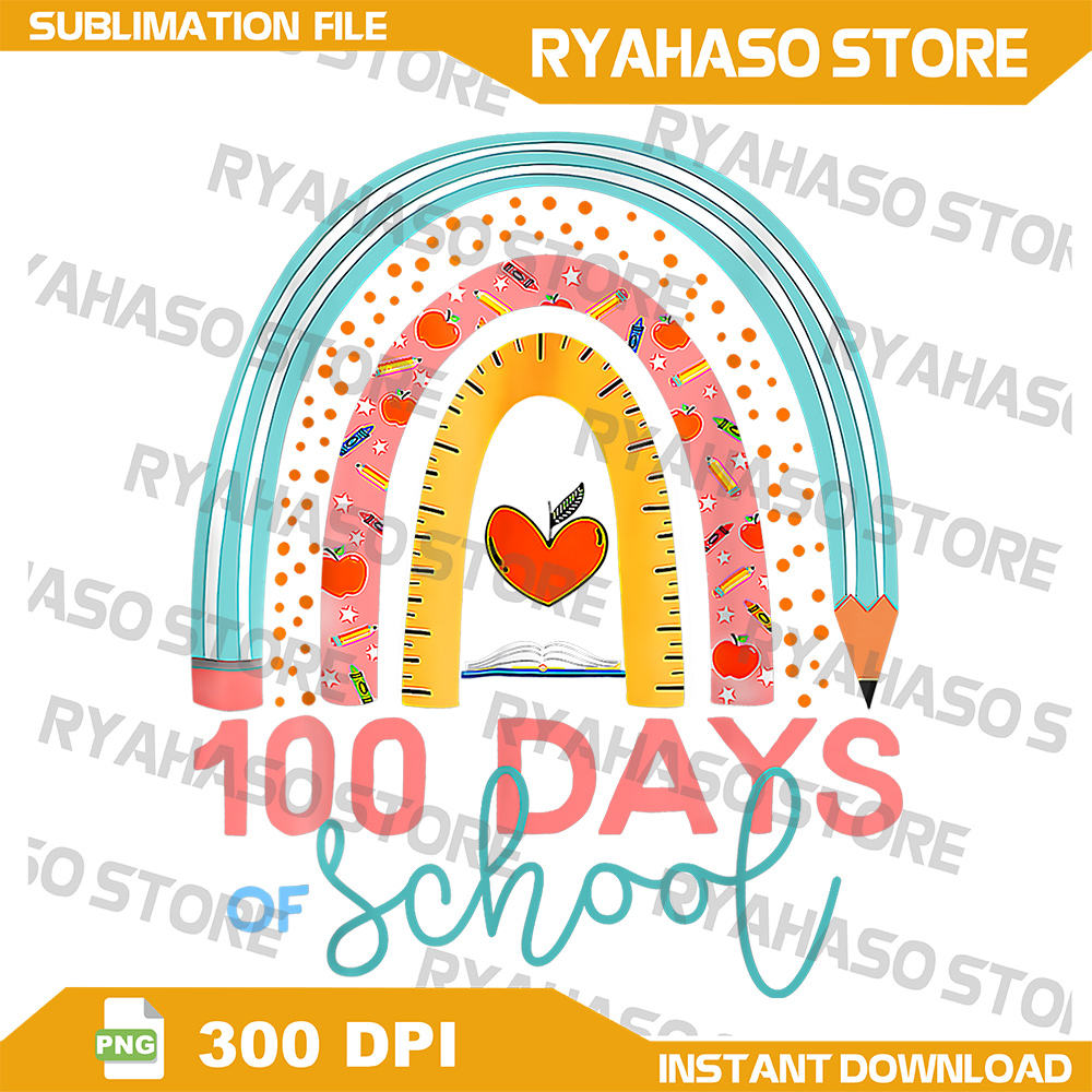 100th Day Of School Teacher Png, 100 Days Smarter Boho Rainb | Inspire ...