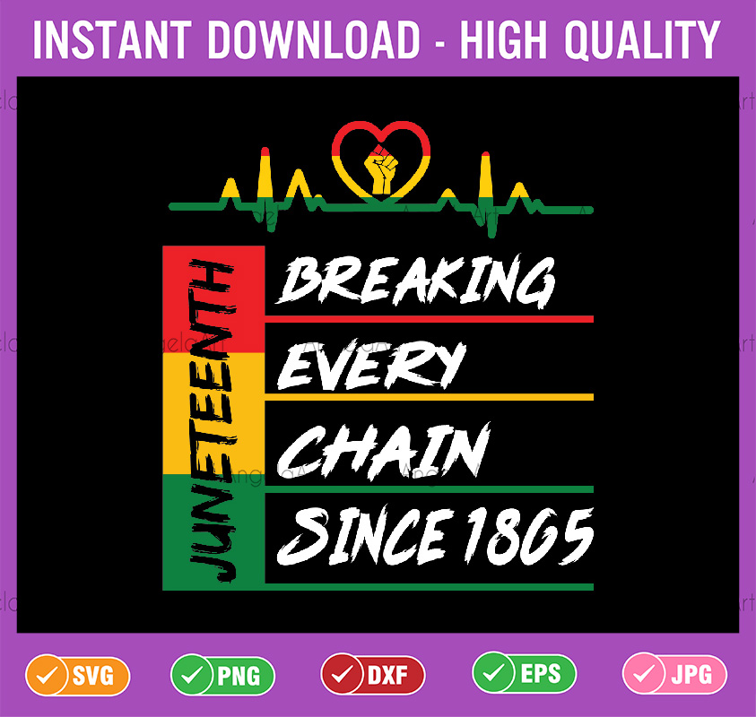 Juneteenth Breaking Every Chain Since 1865 Svg, Black Histor | Inspire ...