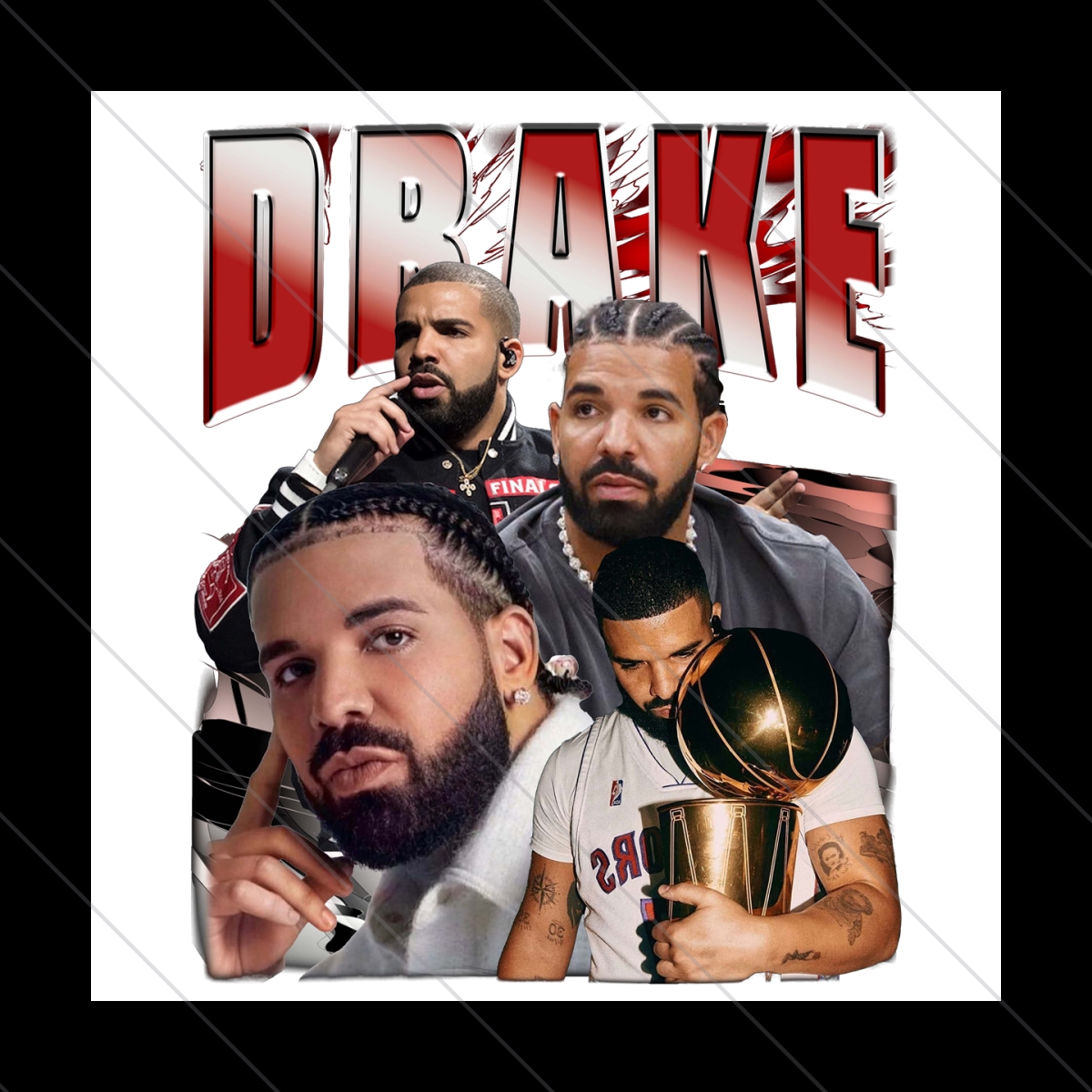 Retro Drake Canadian Rapper PNG File Digital - Inspire Uplift