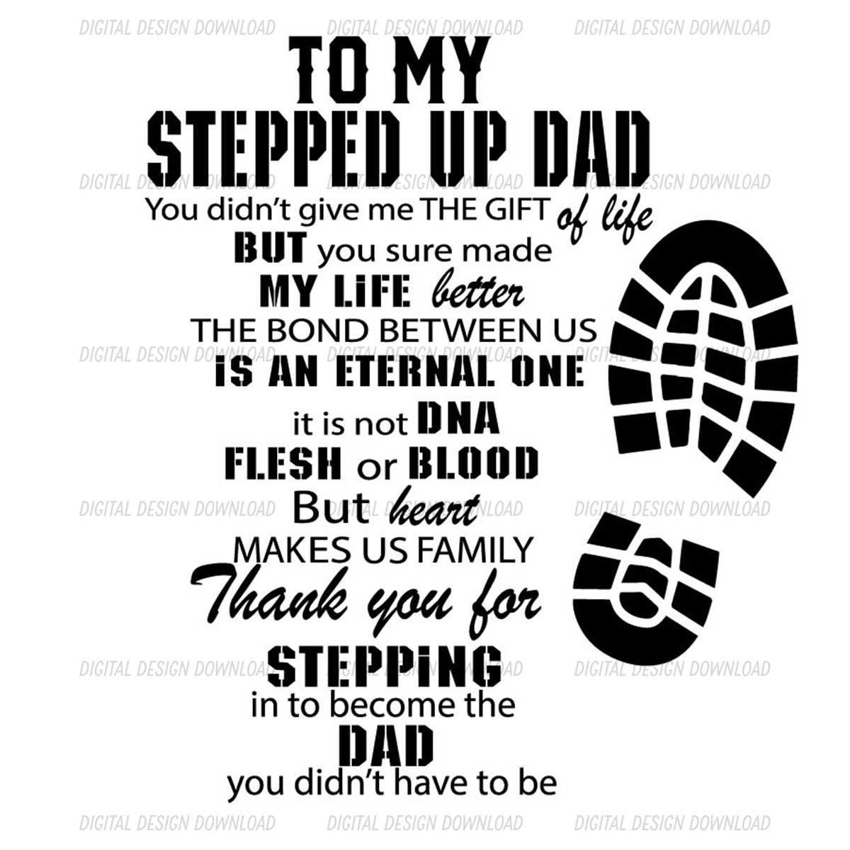 To My Stepped Up Dad Thanks You For Stepping Svg | Inspire Uplift