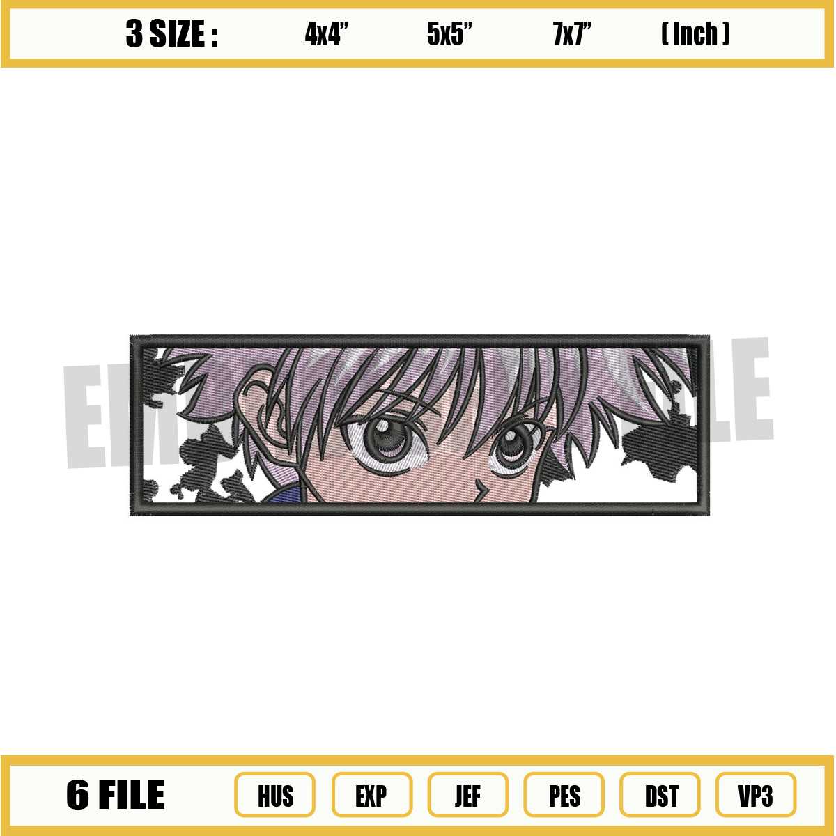 Zoldyck Killua Eyes Anime Embroidery Design png | Inspire Uplift