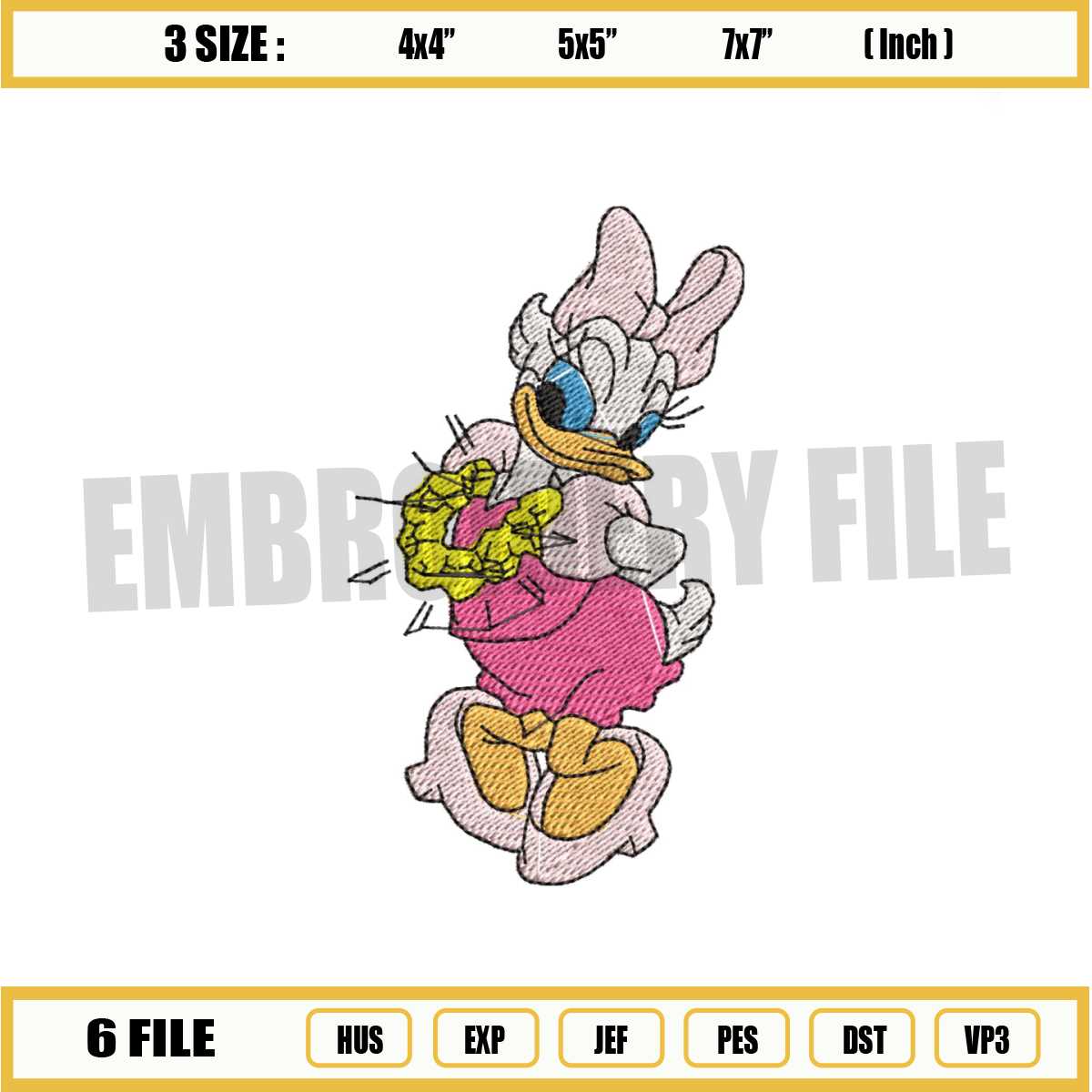Disney Daisy Duck Embroidery Design | Inspire Uplift