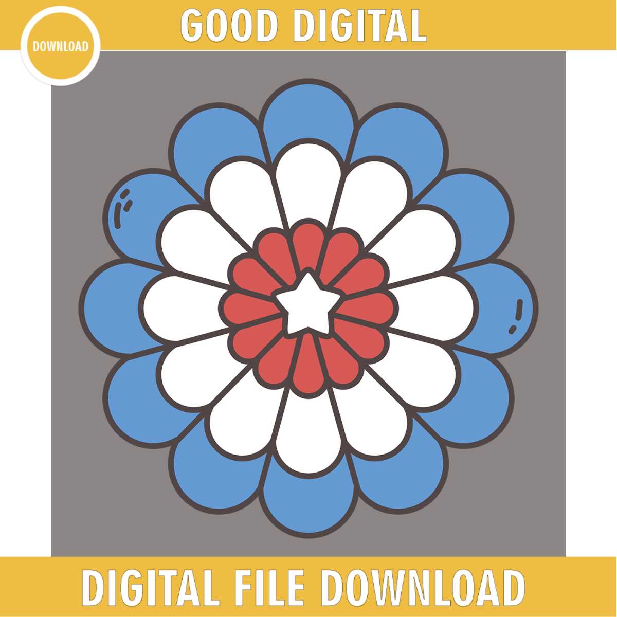 Patriotic Red White And Blue Flower 4th Of July Day SVG | Inspire Uplift