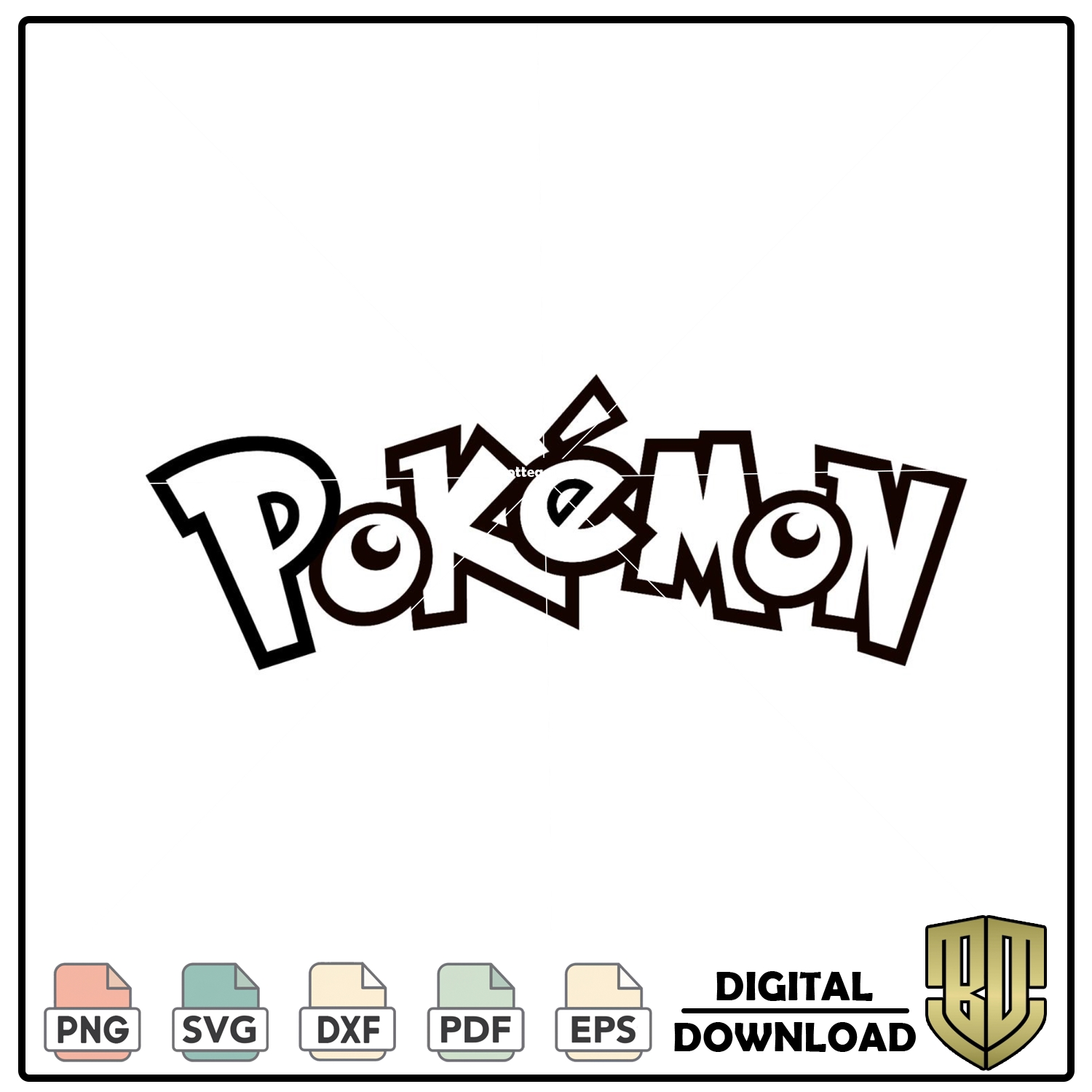 Anime Pokemon Cartoon Font Logo SVG Silhouette | Inspire Uplift