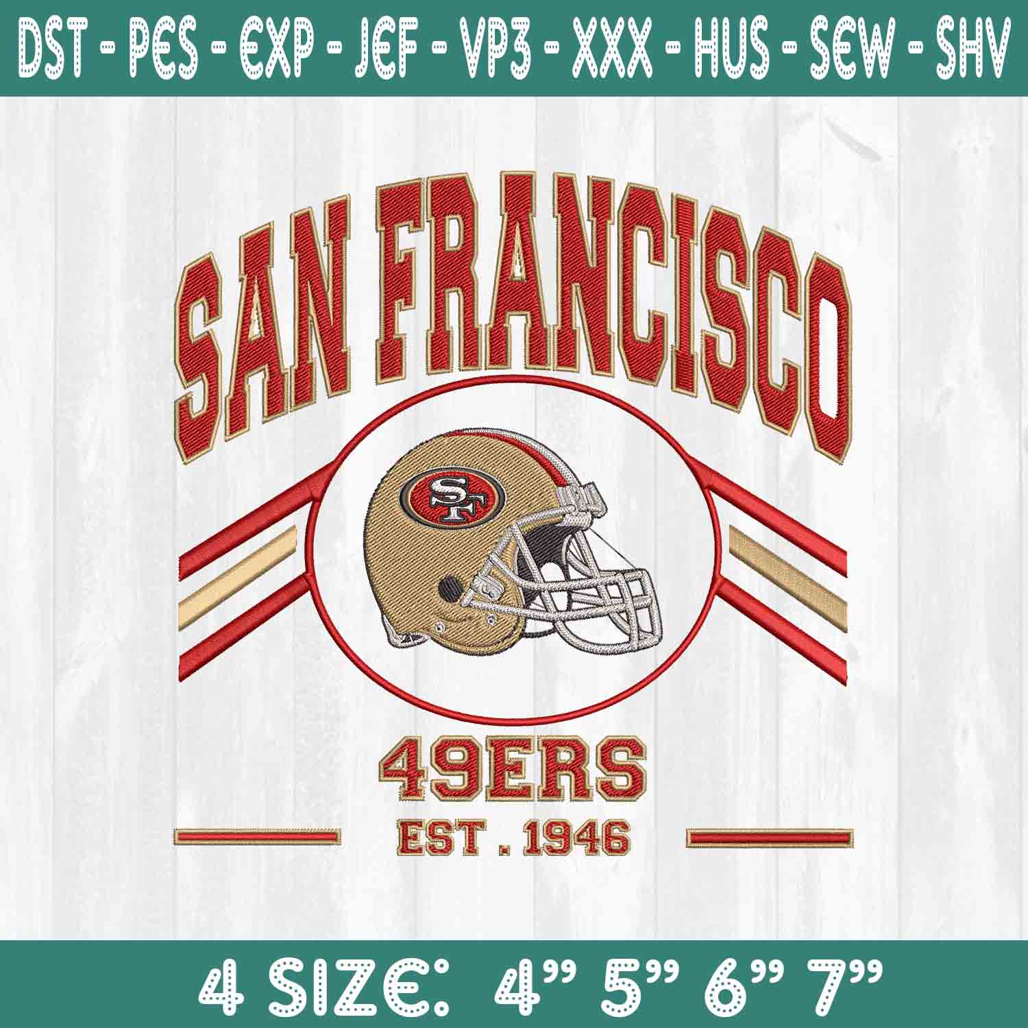 Vintage Style Embroidered Iron-On Patch – San Francisco 49ers (4x4 Inches, Multi-Color, Unbranded)