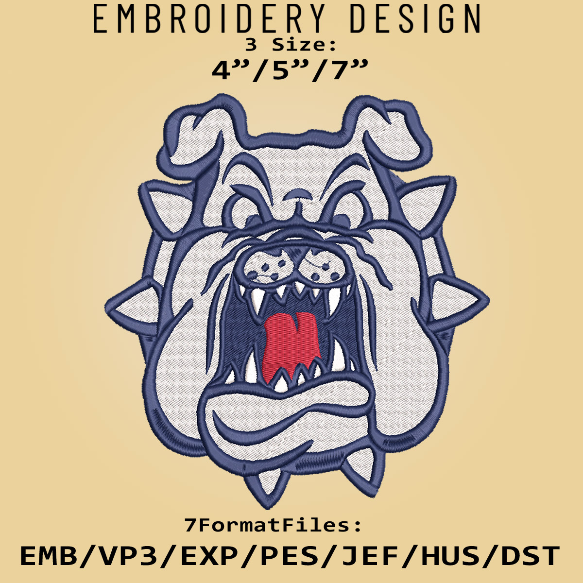 NCAA Logo Fresno State Bulldogs, Embroidery design, Embroide Inspire