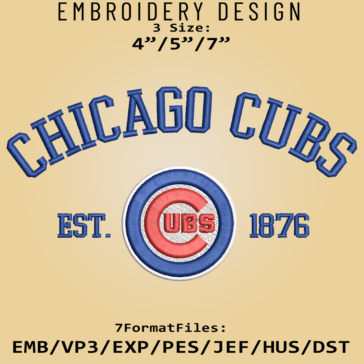 Chicago Cubs Embroidery Designs, MLB Logo Embroidery Files, Inspire