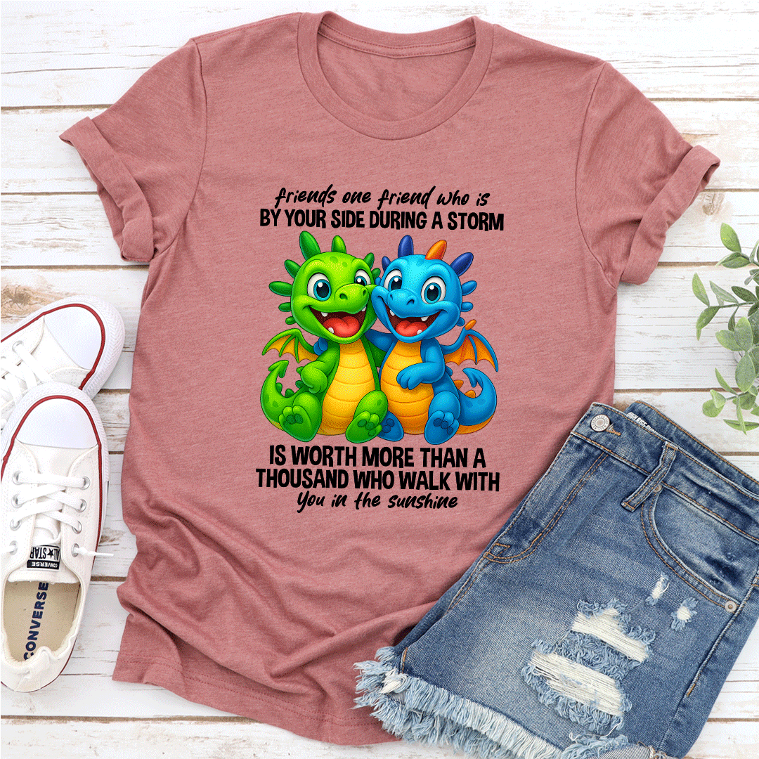 friends one friend who is by your side during a storm is worth tee