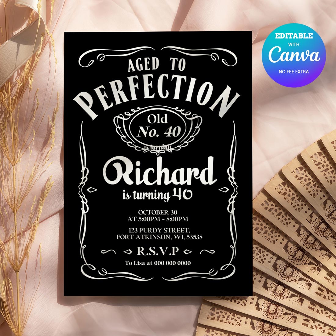 Jack daniel's birthday invitation Canva Editable and Printab | Inspire ...