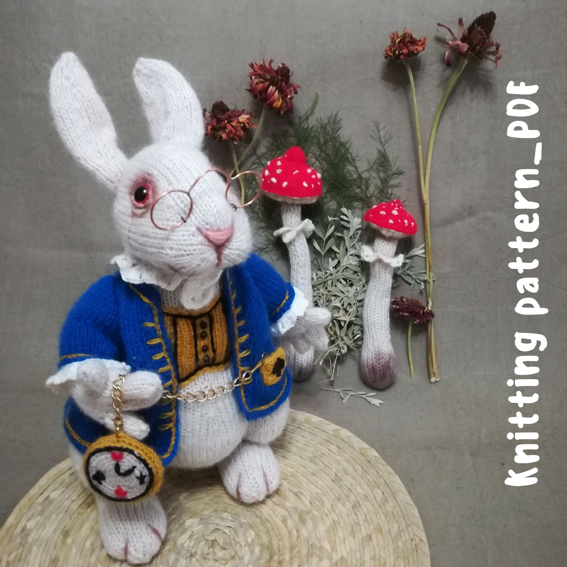 Knitting Patterns - Knit White Rabbit inspired by Alice in W | Inspire ...