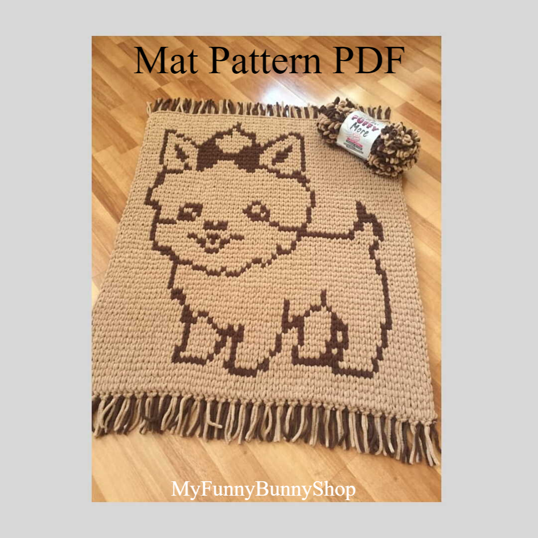 Puppy MatDoublesided Loop yarn Finger knitted mat pattern Inspire