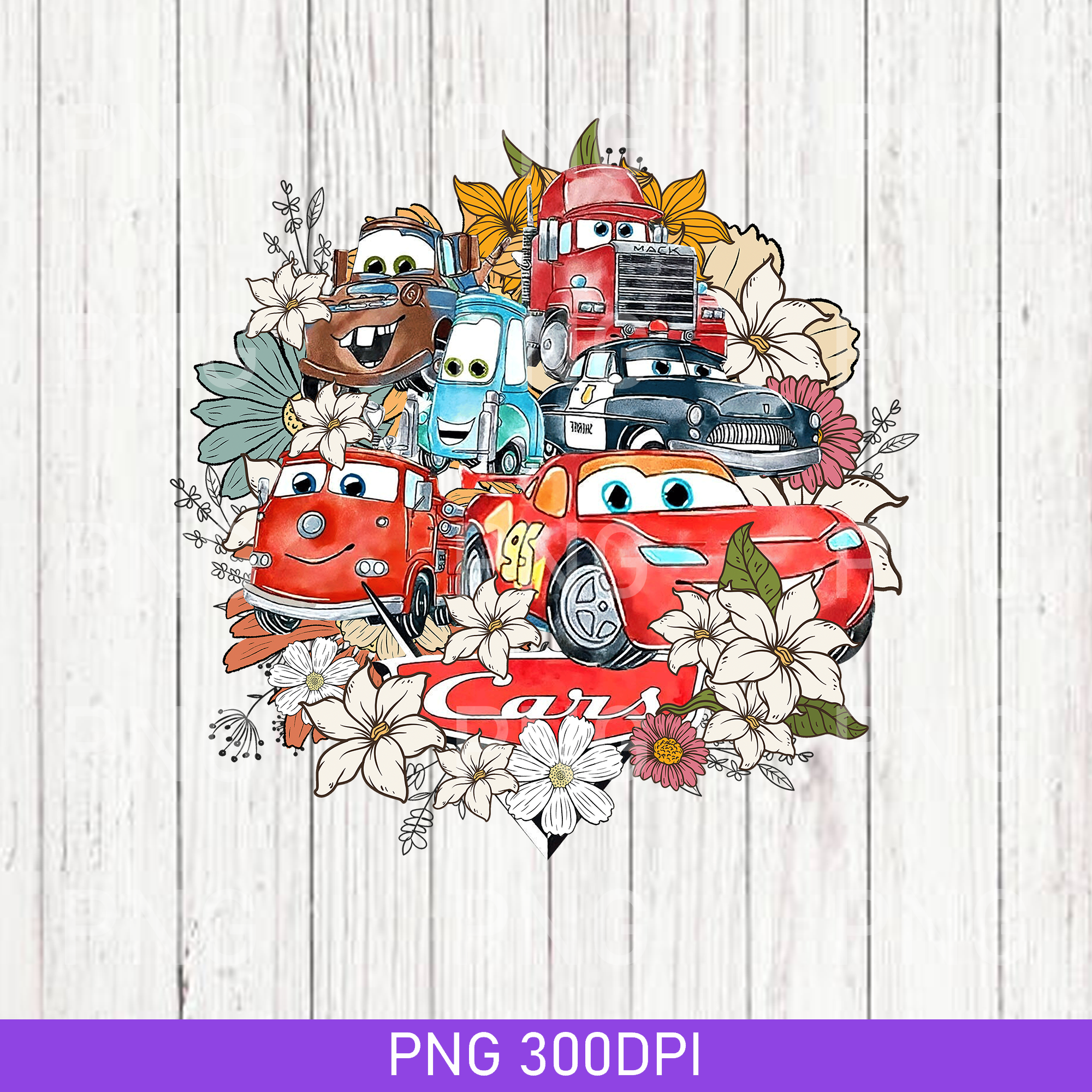 Floral Disney Pixar Cars PNG, Tow Mater PNG, Disney Cars PNG | Inspire ...