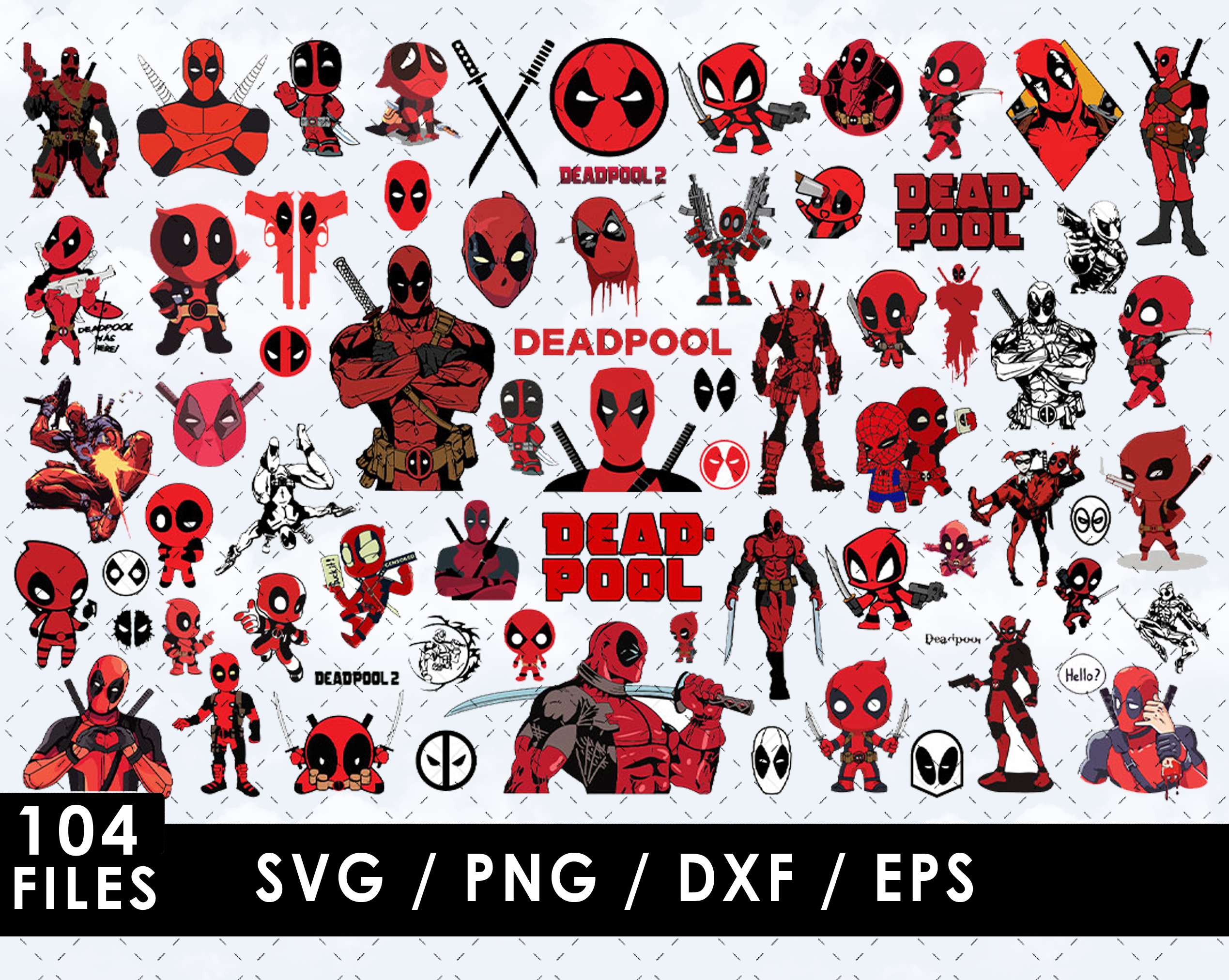 Deadpool Svg Files, Deadpool Png Files, Vector Png Images, S | Inspire ...