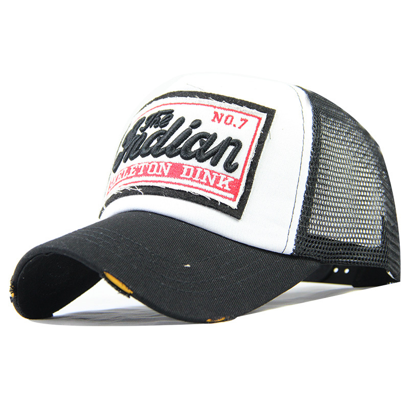 Skeleton Dink Summer Breathable Mesh Baseball Cap for Men Women, Stylish Letter Embroidery Snapback, Unisex Trucker Hat