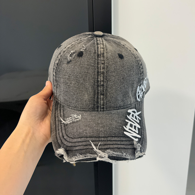 Retro Washed Denim Ripped Baseball Cap Snapback Hat Men | Inspire