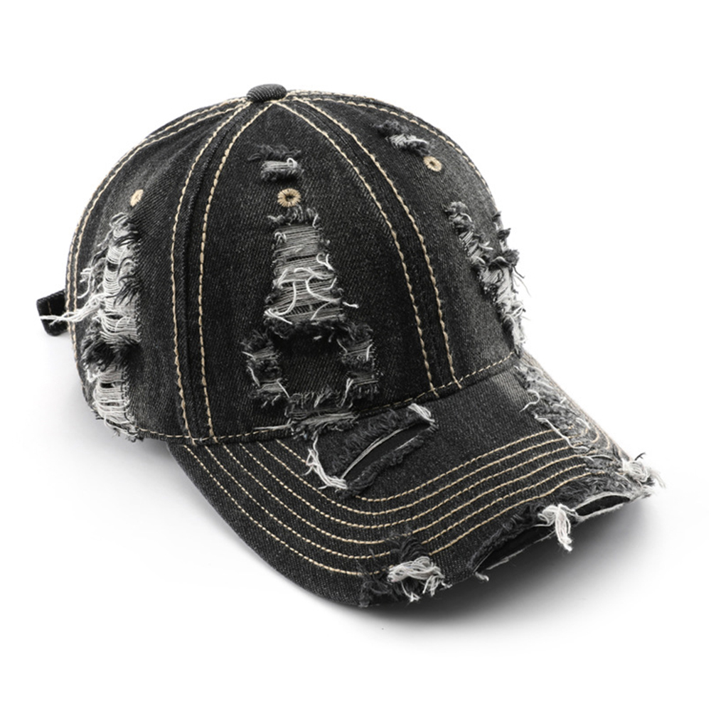 Vintage Washed Baseball Cap for Men, Summer Streetwear Blue Denim Caps, Luxury Brand Women Designer Hats