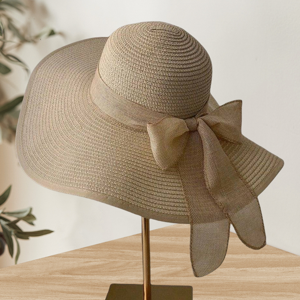 Brim Straw Hat Women's Summer Sun, Oversize Big Brim Hat, 1pc Women's Oversize, Seaside Bow Beach Hat, Suitable For Sun.