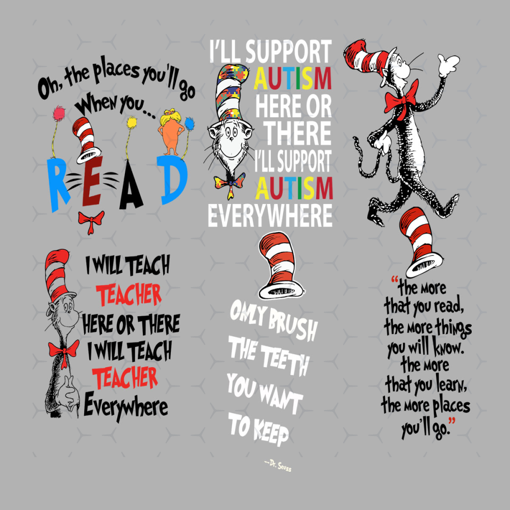 Dr Seuss Quotes Svg Bundle, Dr Seuss Svg, Cat In The Hat Svg | Inspire ...