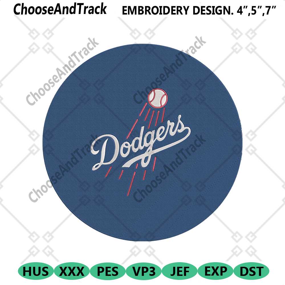 LA Dodgers Logo Embroidery Files, MLB