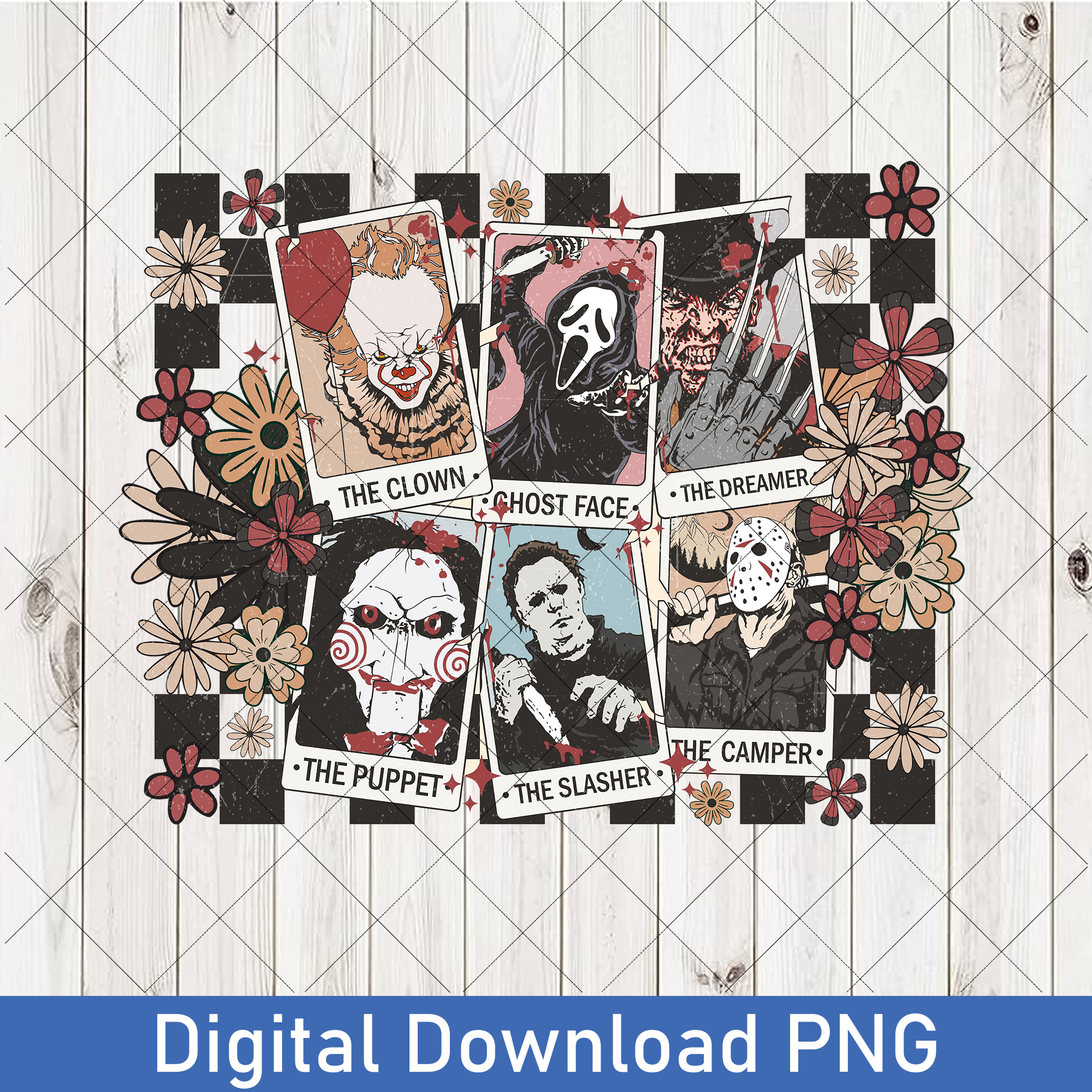 Horror Film PNG, Spring Floral Horror Movie PNG, Evil Charac | Inspire Uplift