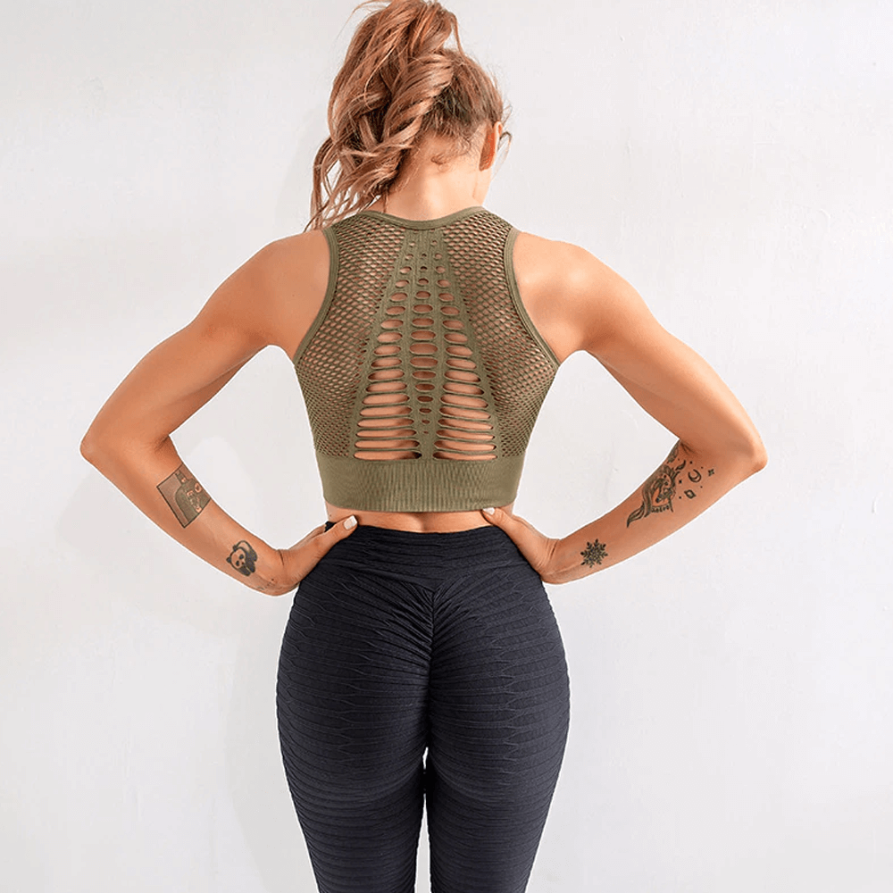 Strappy Racerback Breathable Sports Bra - Inspire Uplift