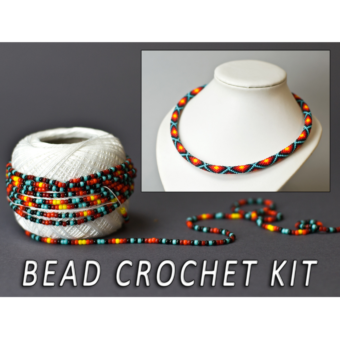 Make your own, Bead crochet kit, DIY Kit Modern Necklace, Do Inspire
