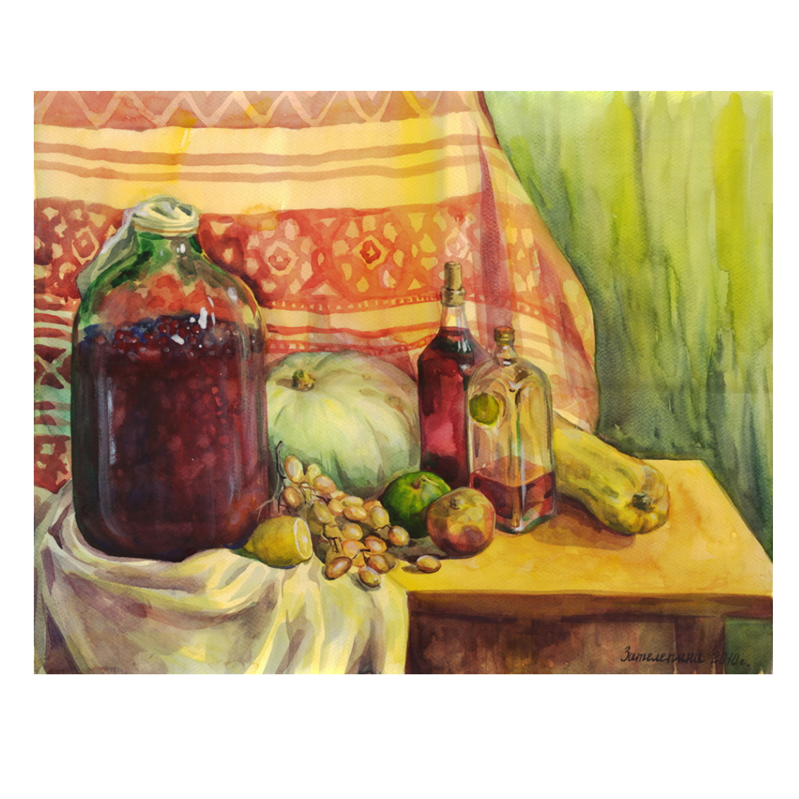 Домашнее вино Зателепина Александра,бумага, акварель,43×53 см, 2010г (без паспарту) 5000 рублей_02.jpg