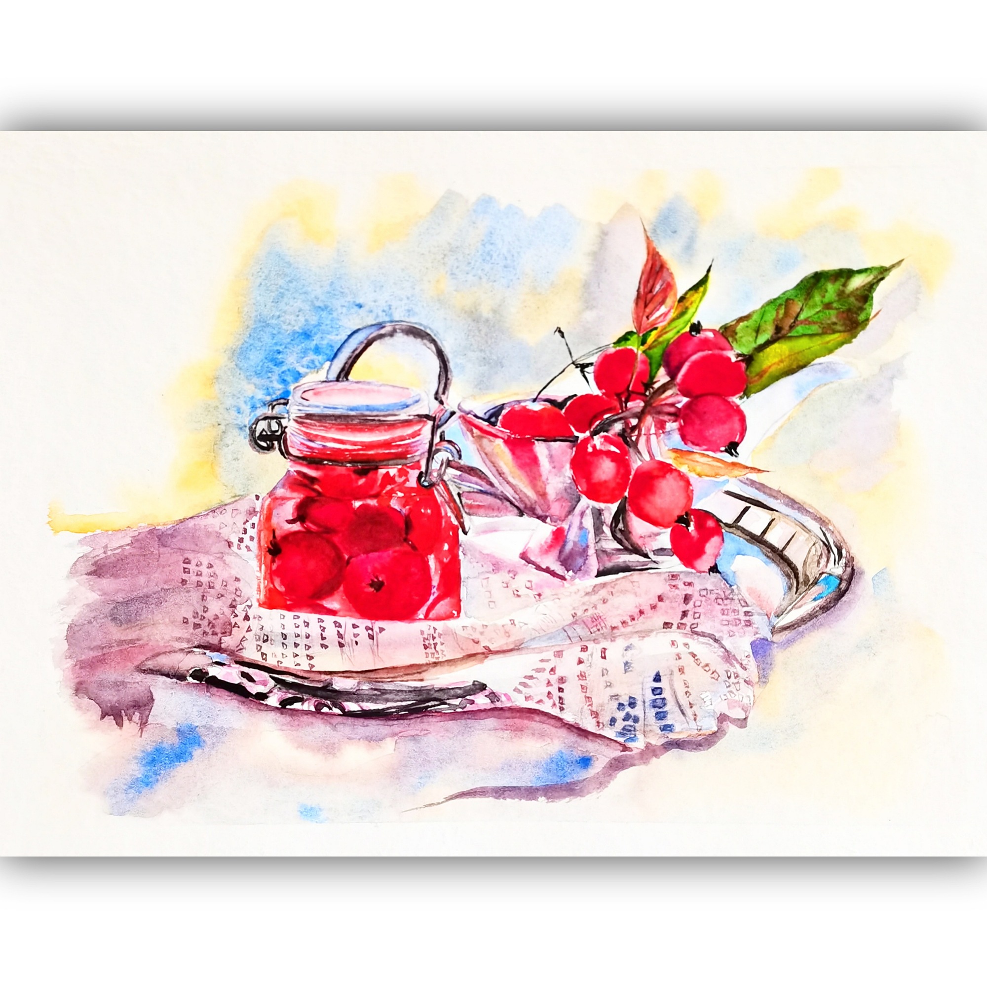 Apples Painting Watercolor Original Art Still Life Wall Art | Inspire ...