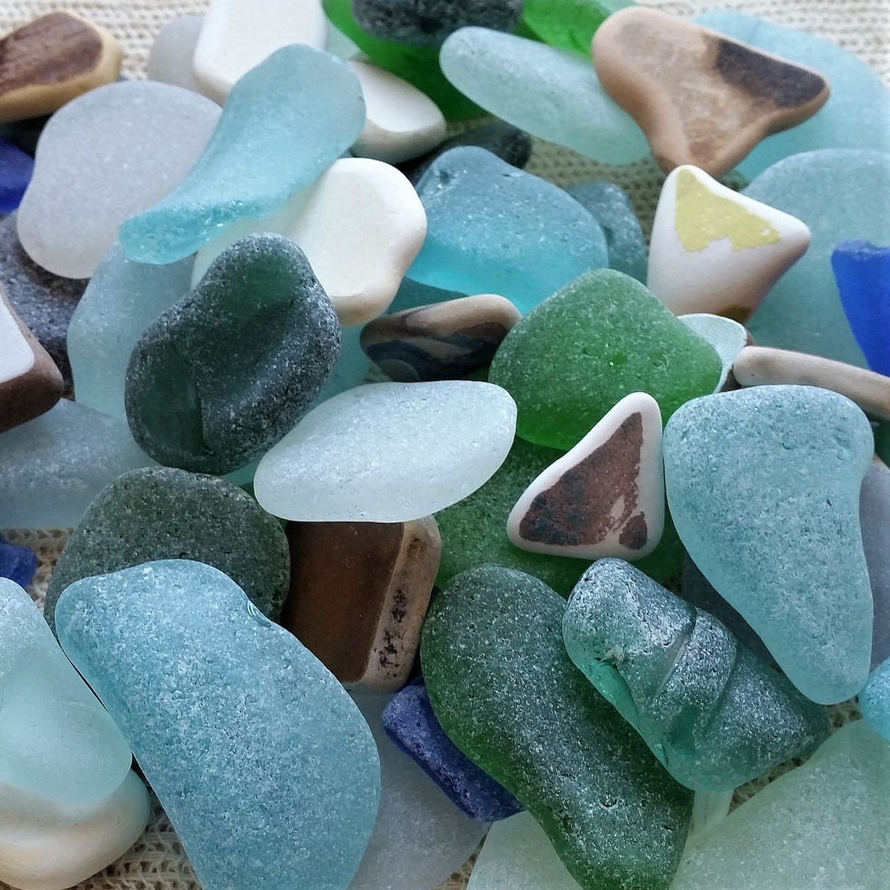 Genuine sea glass and sea pottery. Large sea glass. Bulk sea glass - 15