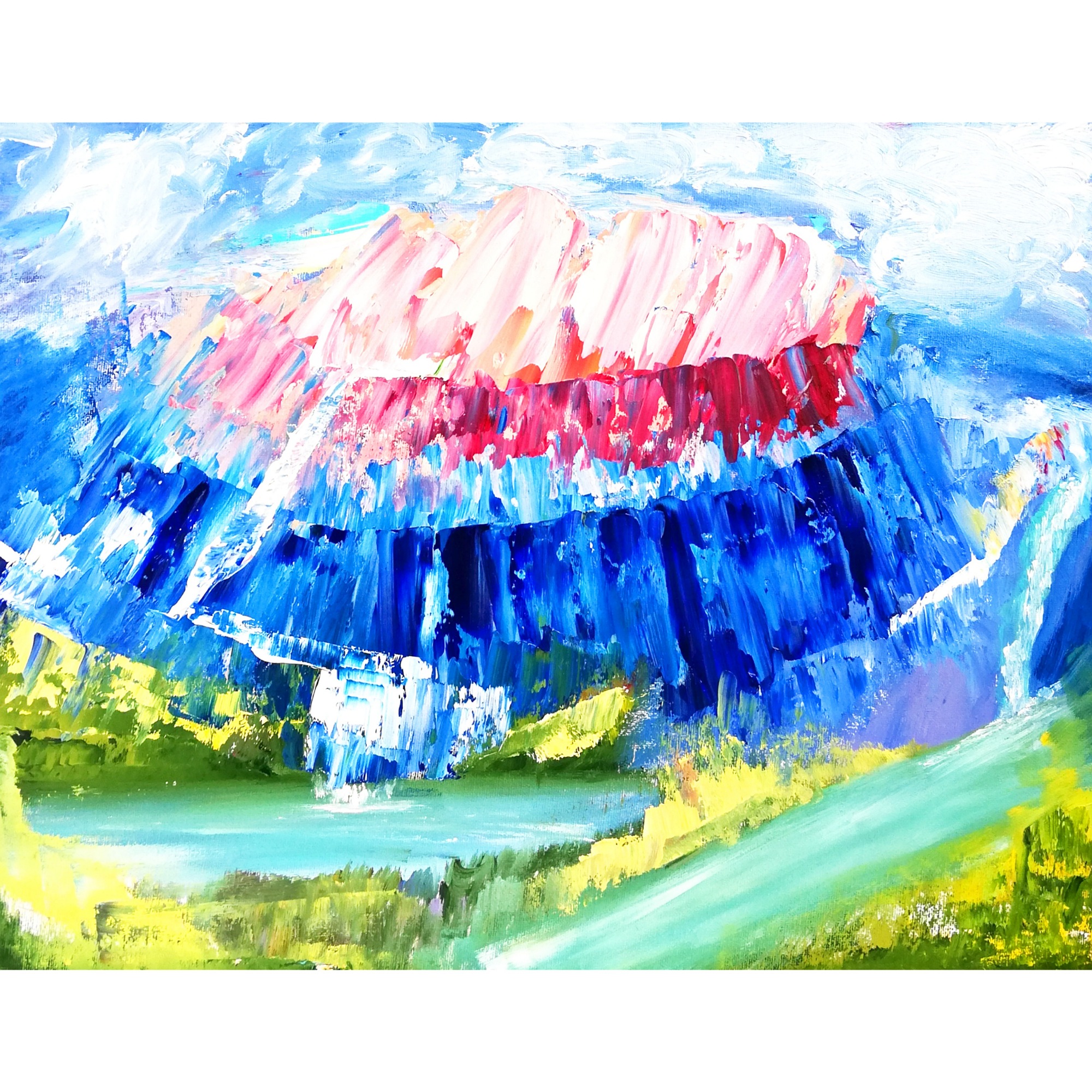 Crater Lake Painting National Park Original Art Oregon Paint Inspire Uplift