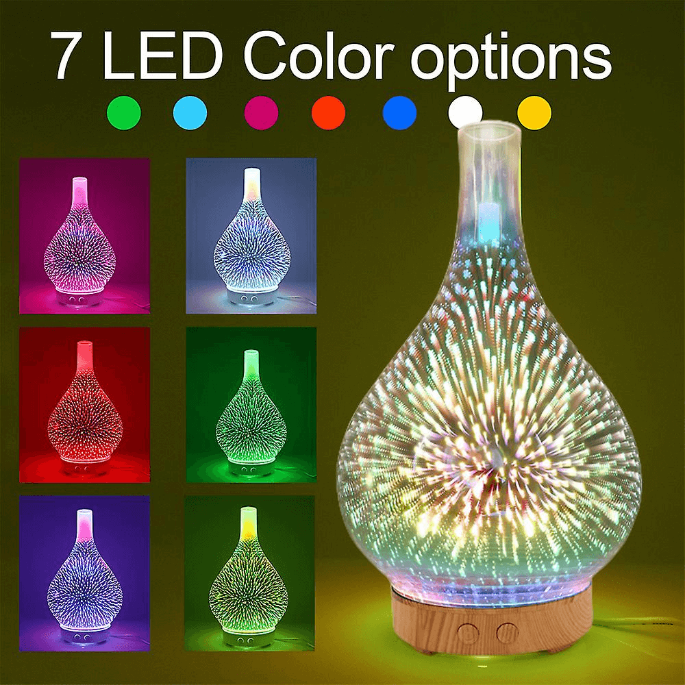 7 Colored 3D Glass Diffuser & Air Purifier - Inspire Uplift