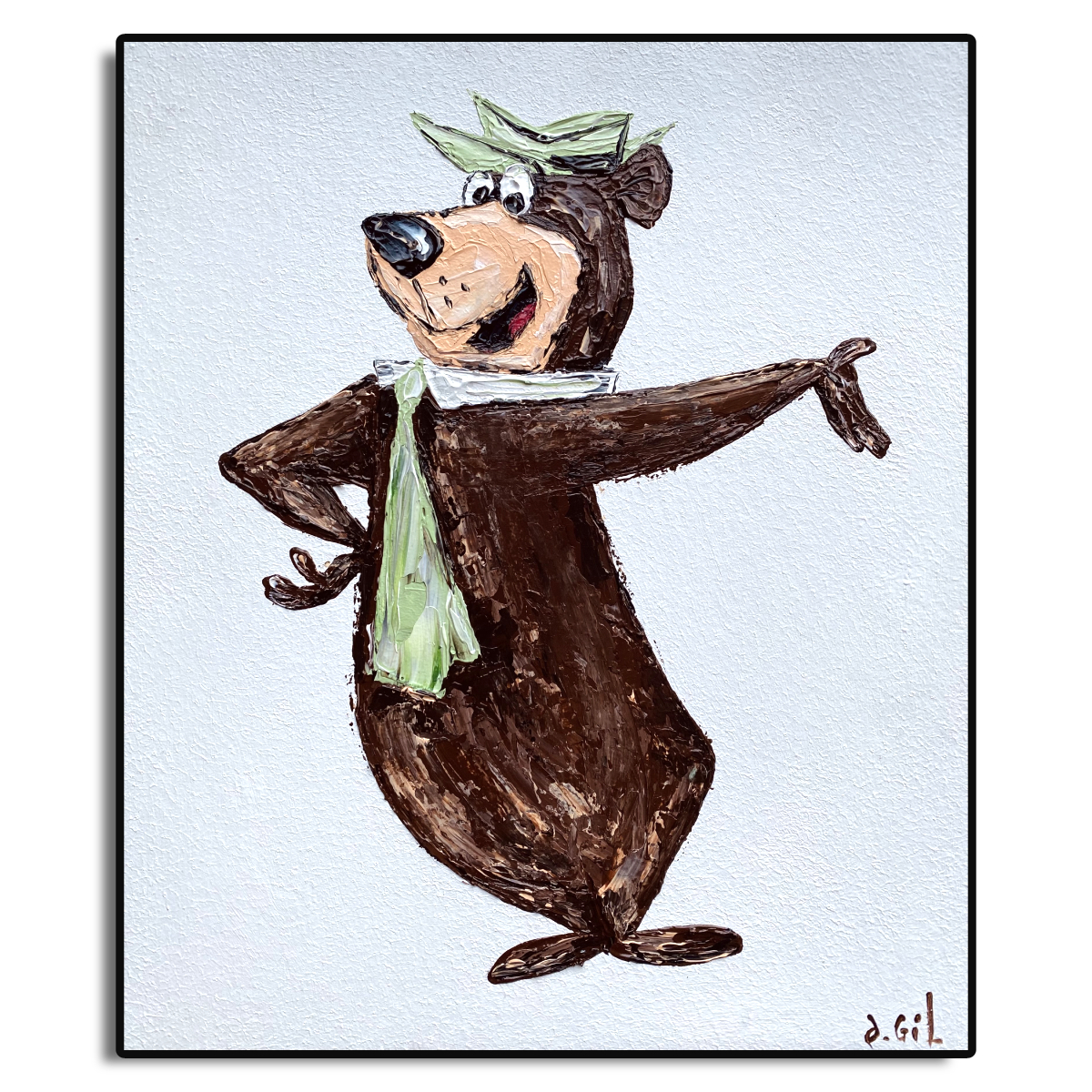 Yogi Bear Original Wall Art / Yogi Bear Painting / Pop Art Painting / Yogi Bear original paintingÂ/ Character Wall Art - 8x10'' (cardboard)