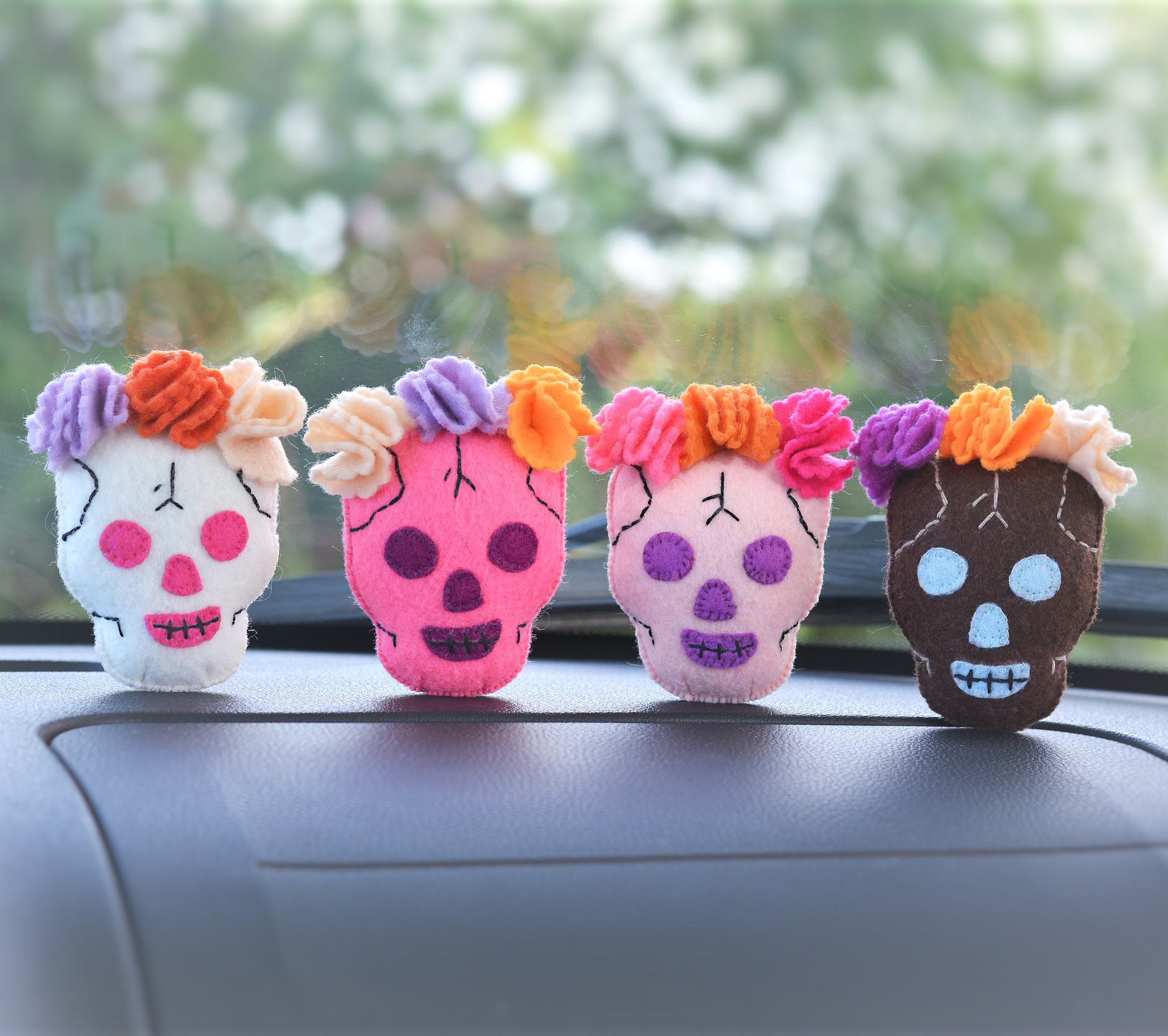 Human Skull Halloween car accessories for women. Spooky. Rea Inspire